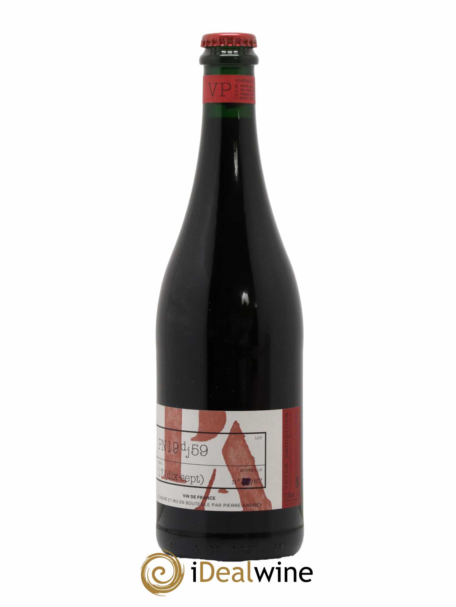 Vin de France Verba Pampinea Pinot Noir Florence Bouleaux et Pierre Andrey 2019 - Lot de 1 bouteille - 1