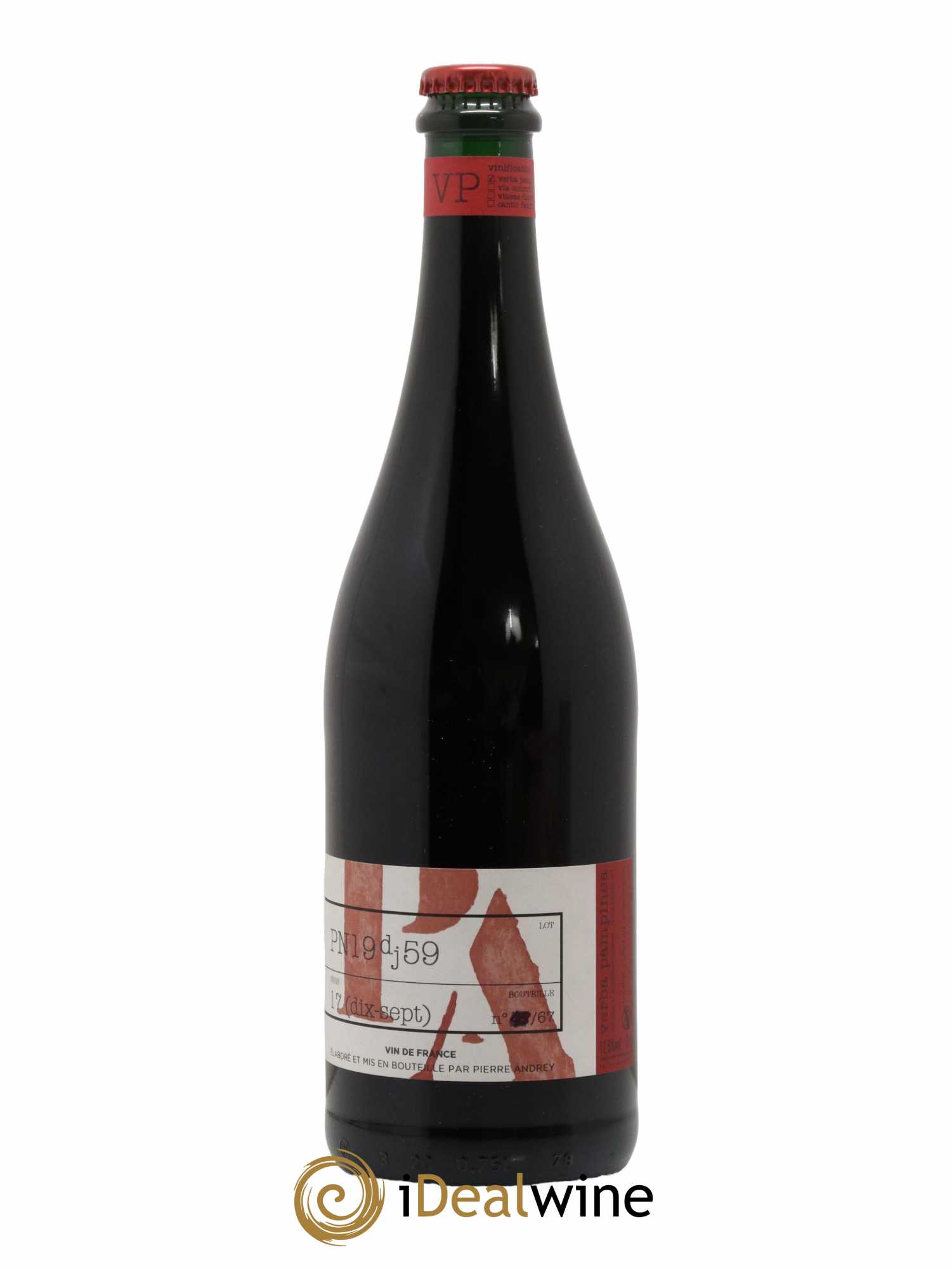 Vin de France Verba Pampinea Pinot Noir Florence Bouleaux et Pierre Andrey 2019 - Lot de 1 bouteille - 1