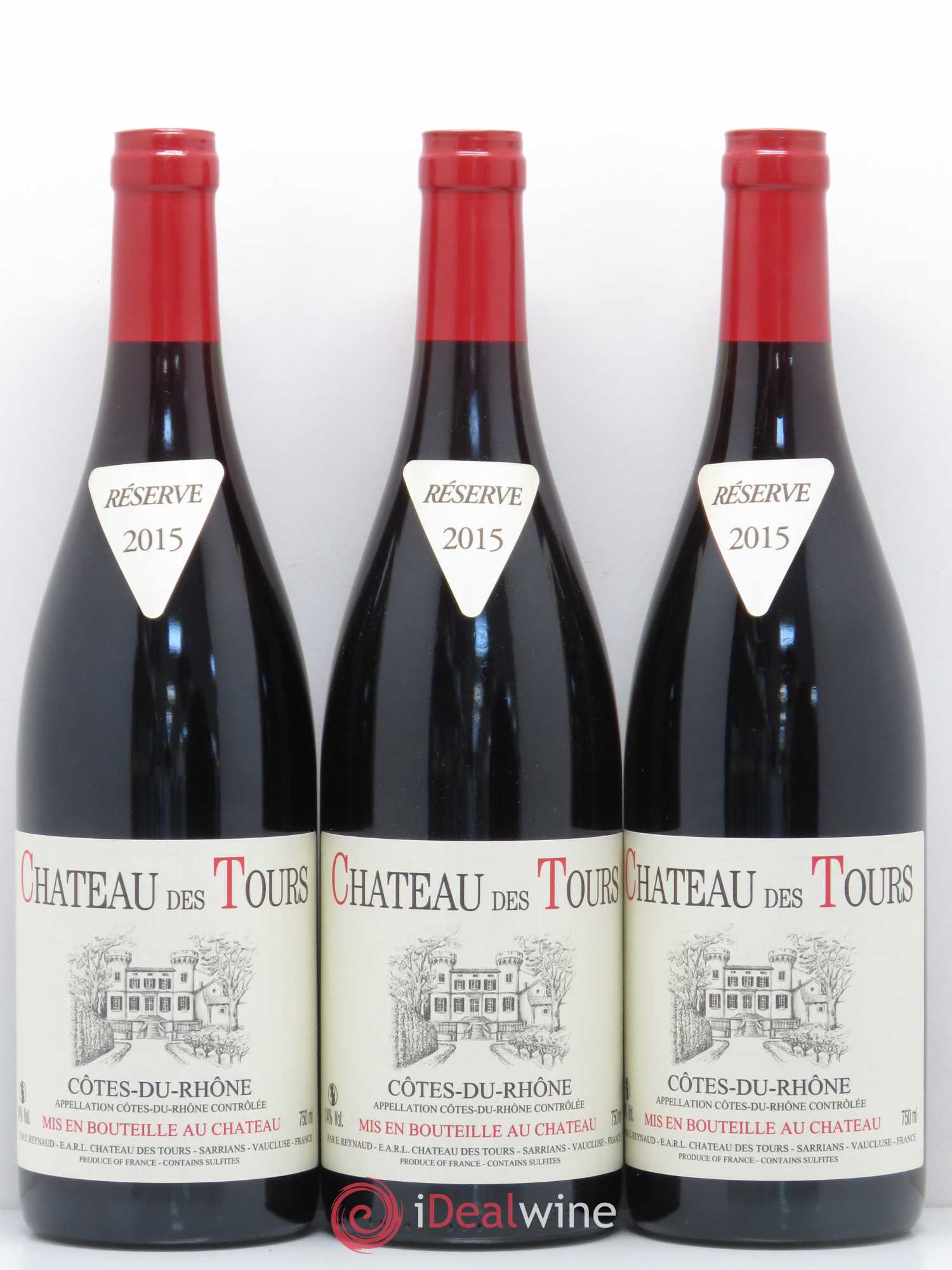 Côtes-du-Rhône Château des Tours Emmanuel Reynaud 2015 - Lot de 3 bouteilles - 0