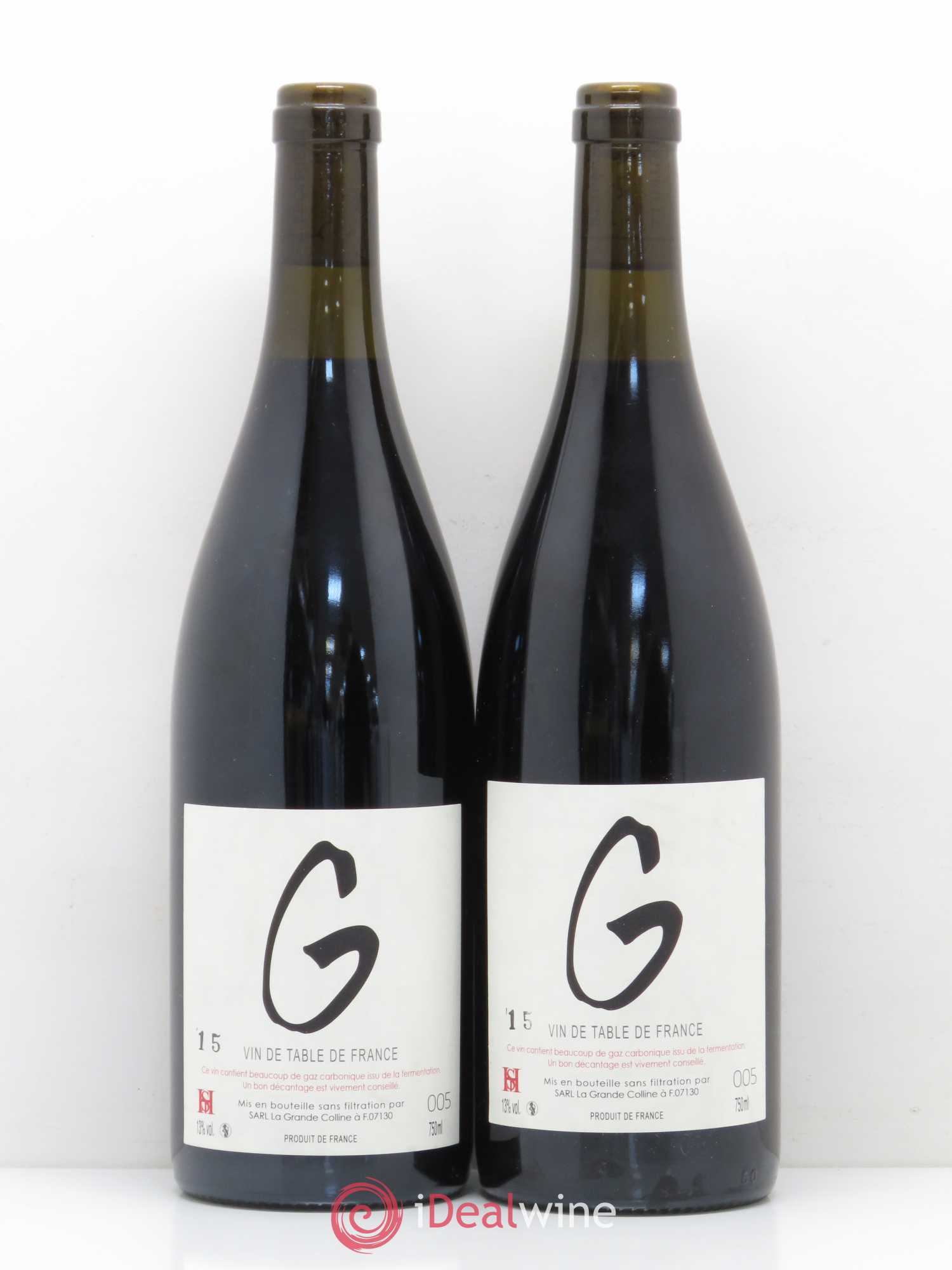 Vin de France Grande Colline Cuvée G Grenache 2015 - Posten von 2 Flaschen - 0
