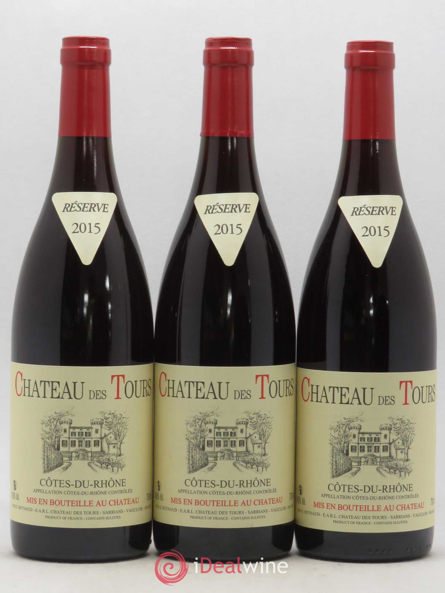 Côtes-du-Rhône Château des Tours Emmanuel Reynaud 2015 - Lot de 3 bouteilles - 0