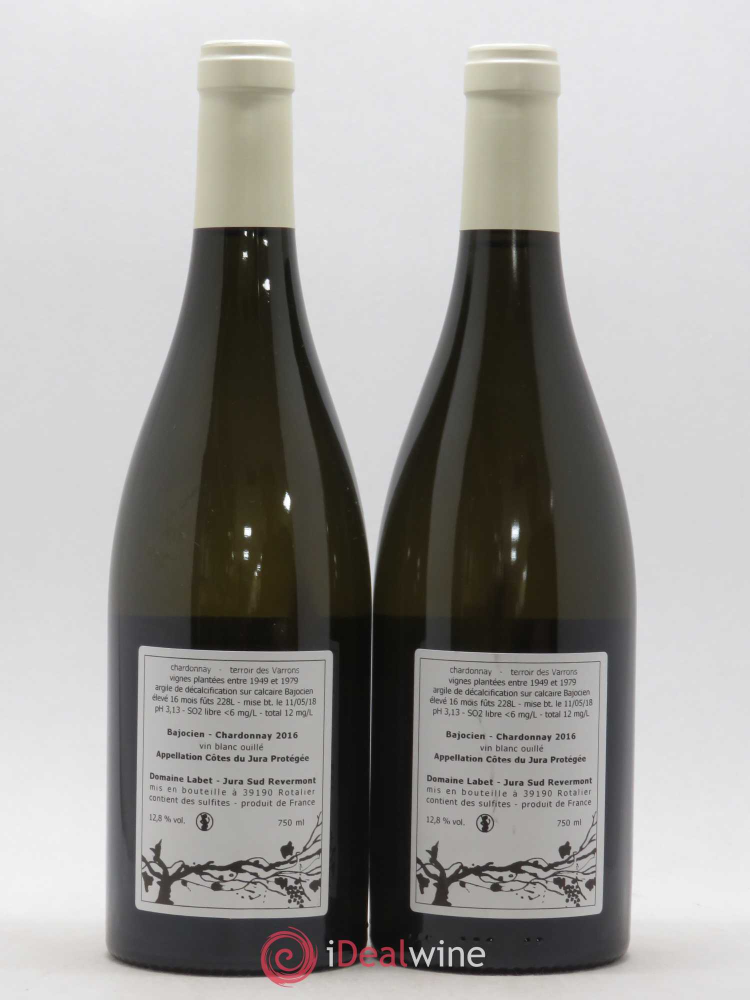 Côtes du Jura Chardonnay Bajocien Romain - Julien - Charline Labet 2016 - Lot de 2 bouteilles - 1