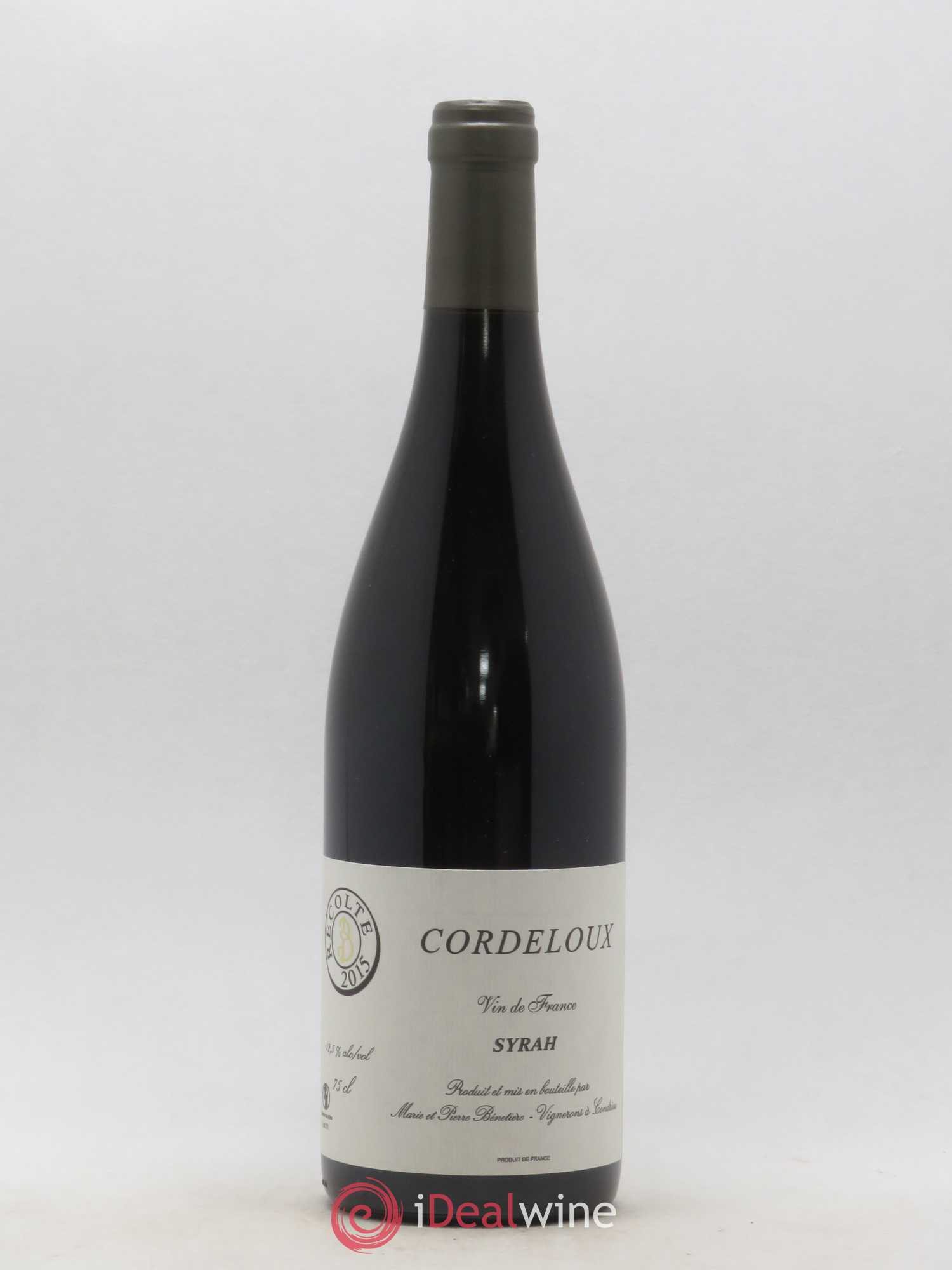 Vin de France Syrah Cordeloux Marie et Pierre Bénetière 2015 - Posten von 1 Flasche - 0