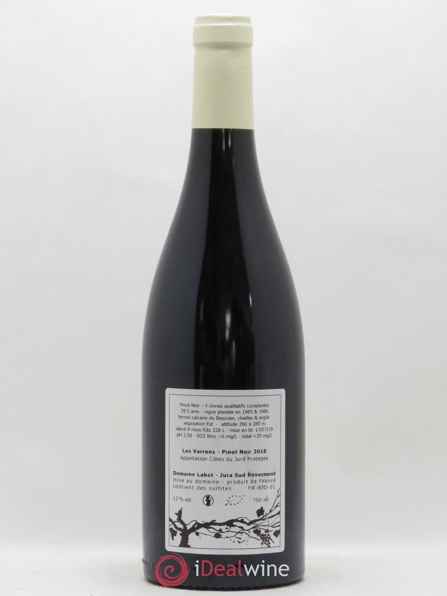 Côtes du Jura Pinot Noir Les Varrons Sélection Massale Romain - Julien - Charline Labet 2018 - Lot de 1 bouteille - 1