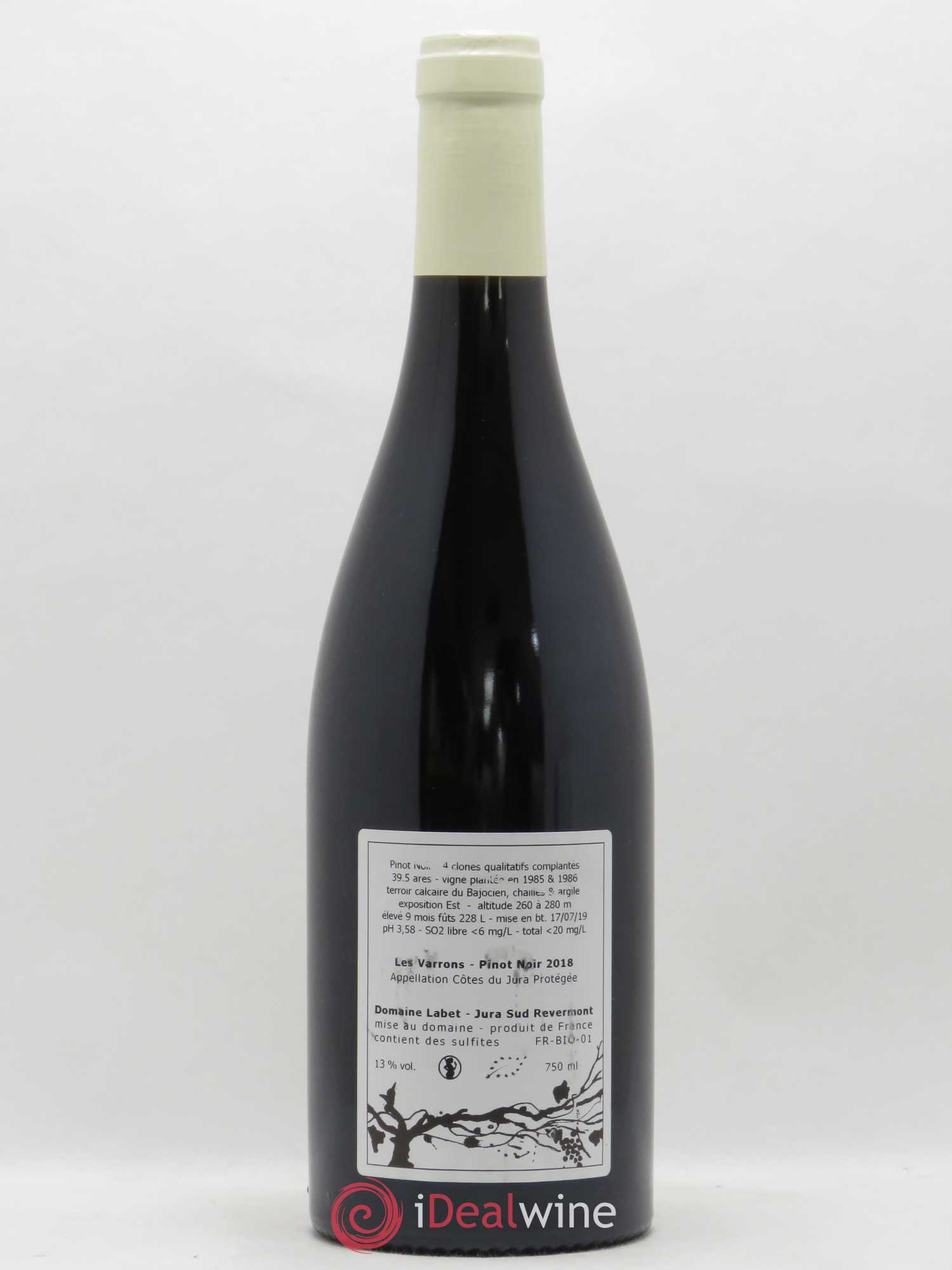 Côtes du Jura Pinot Noir Les Varrons Sélection Massale Romain - Julien - Charline Labet 2018 - Lot de 1 bouteille - 1