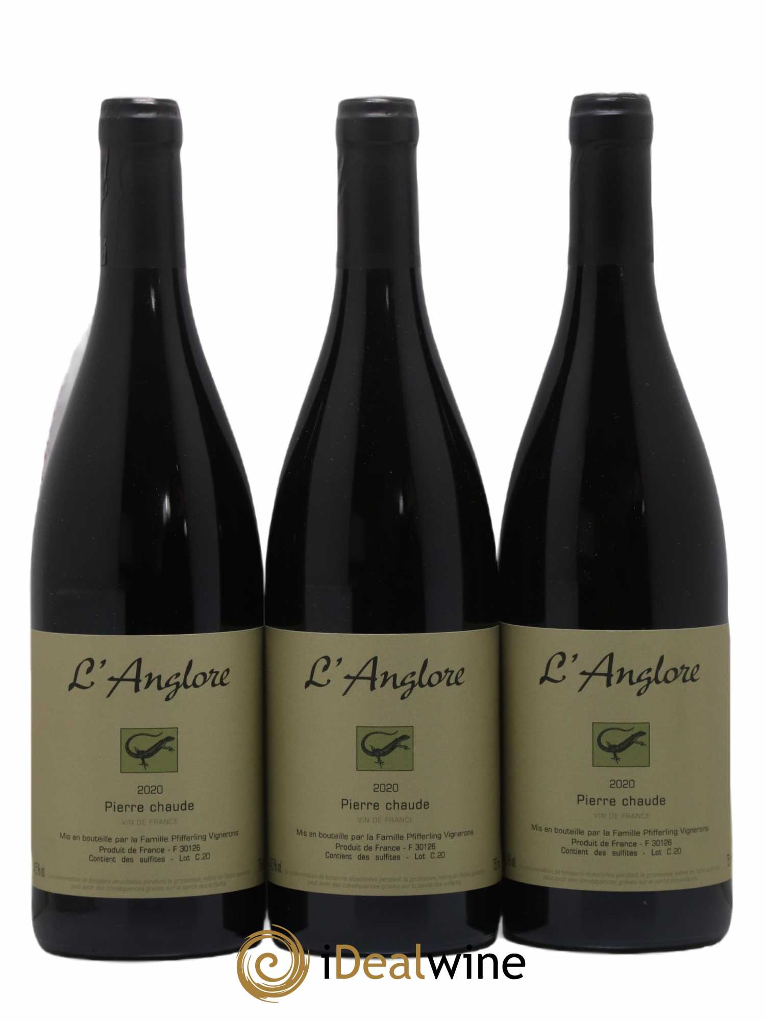 Vin de France Pierre chaude L'Anglore 2020 - Lot of 3 bottles - 0