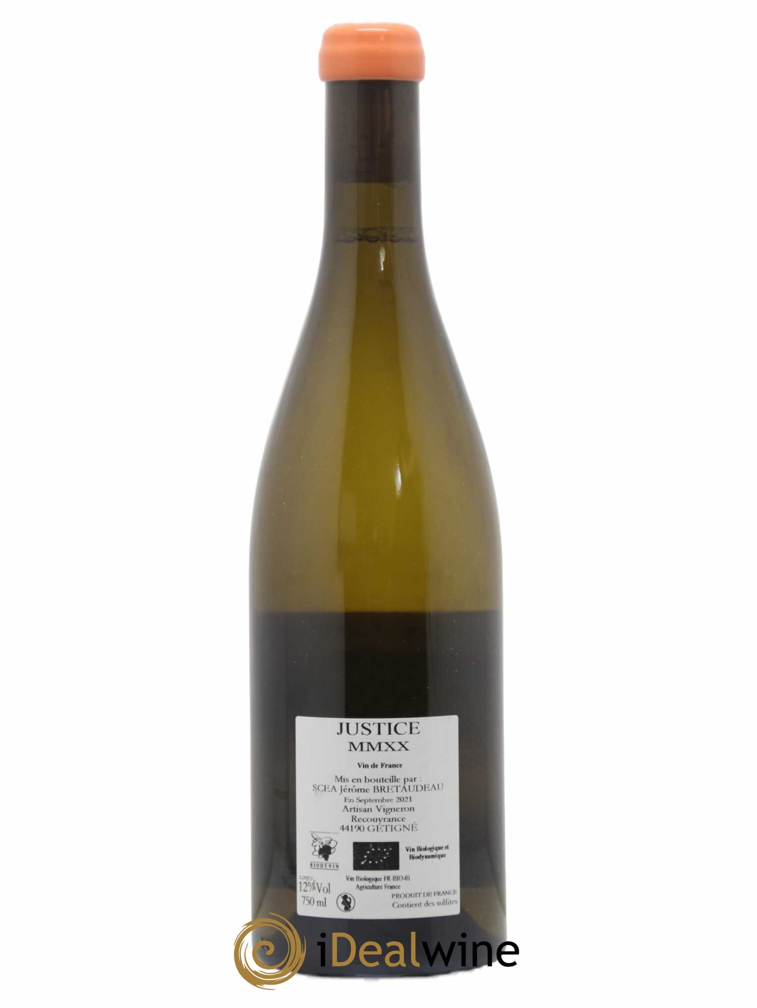 Vin de France La Justice Jérôme Bretaudeau - Domaine de Bellevue 2020 - Lot de 1 bouteille - 1
