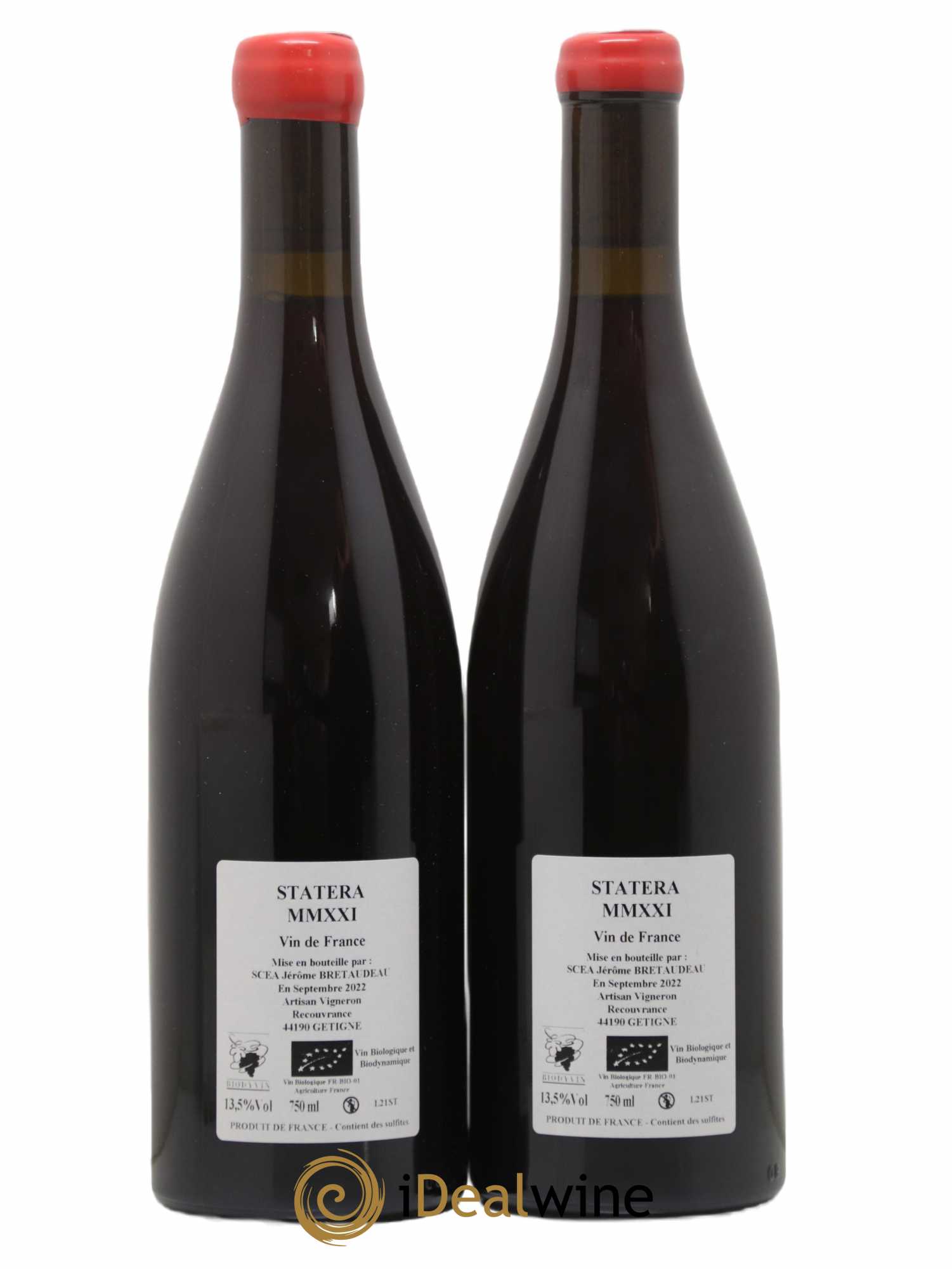 Vin de France Statera Jérôme Bretaudeau - Domaine de Bellevue 2021 - Lot of 2 bottles - 1