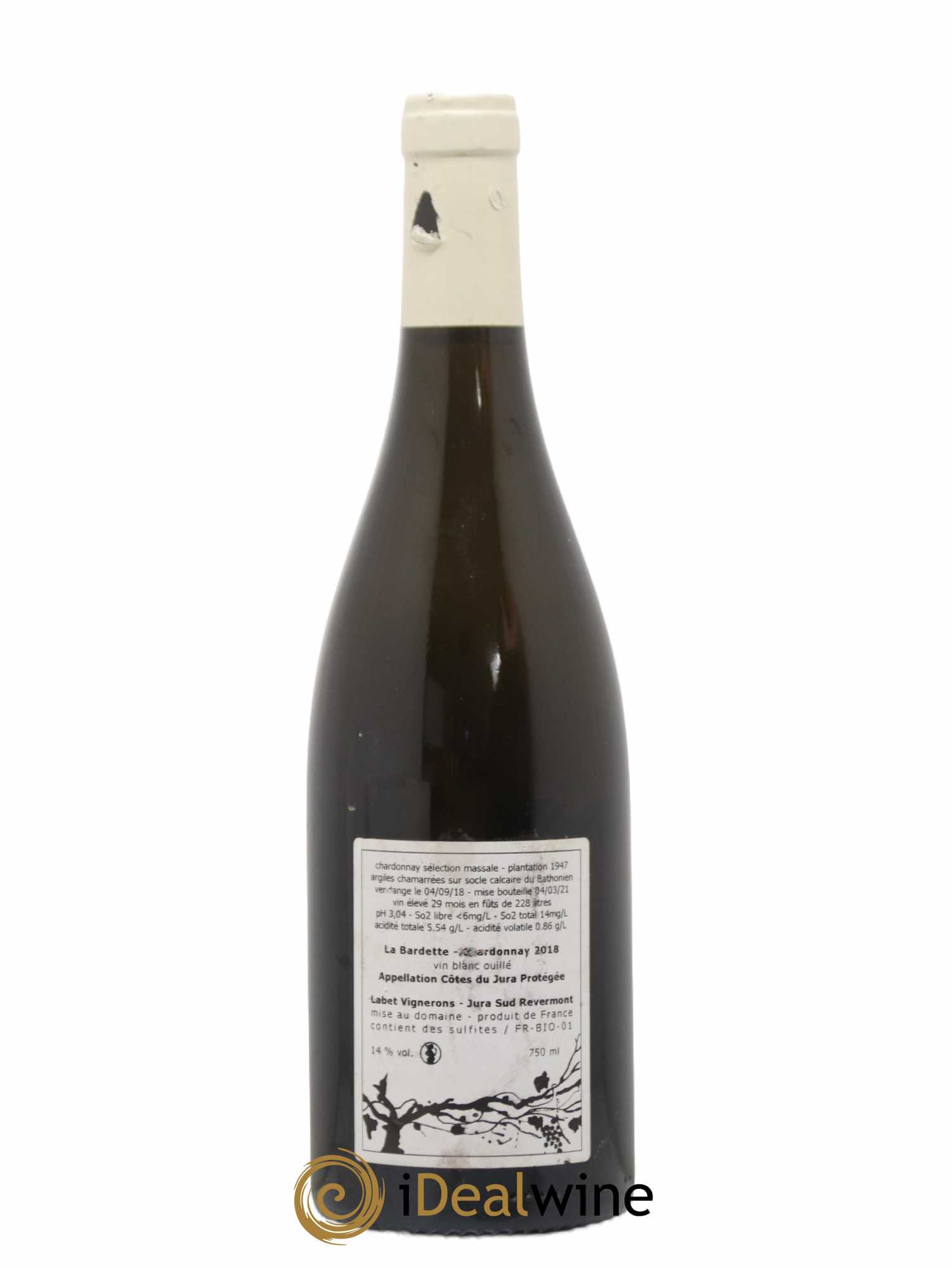 Côtes du Jura Chardonnay La Bardette Romain - Julien  - Charline Labet 2018 - Lot de 1 bouteille - 1