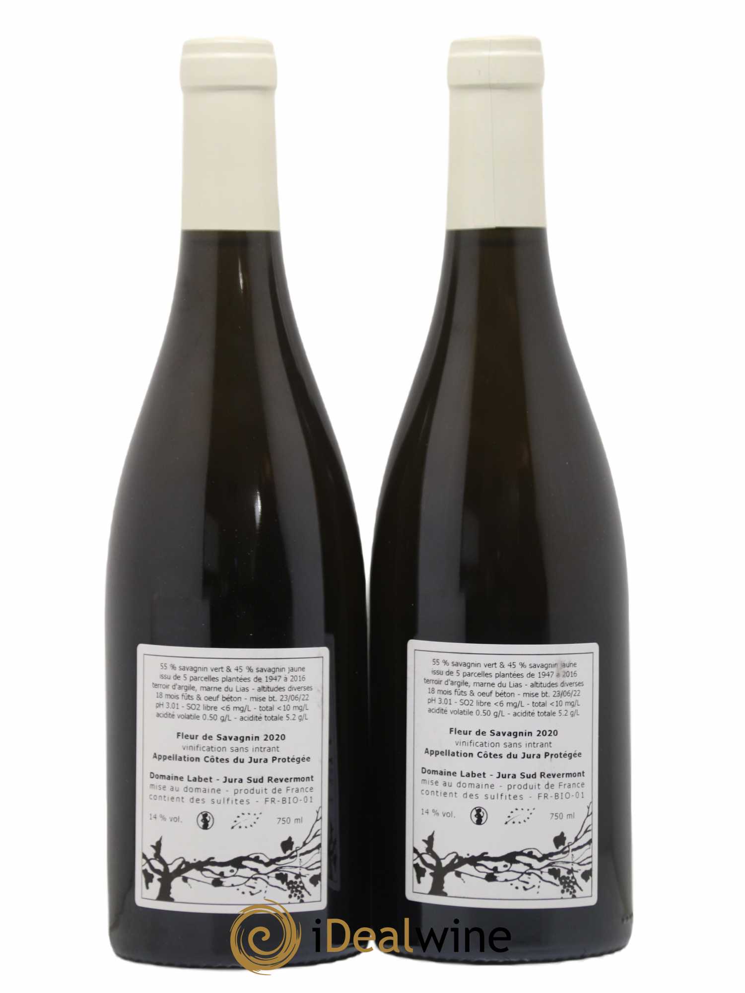 Côtes du Jura Fleur de Savagnin Romain - Julien  - Charline Labet 2020 - Lot de 2 bouteilles - 1