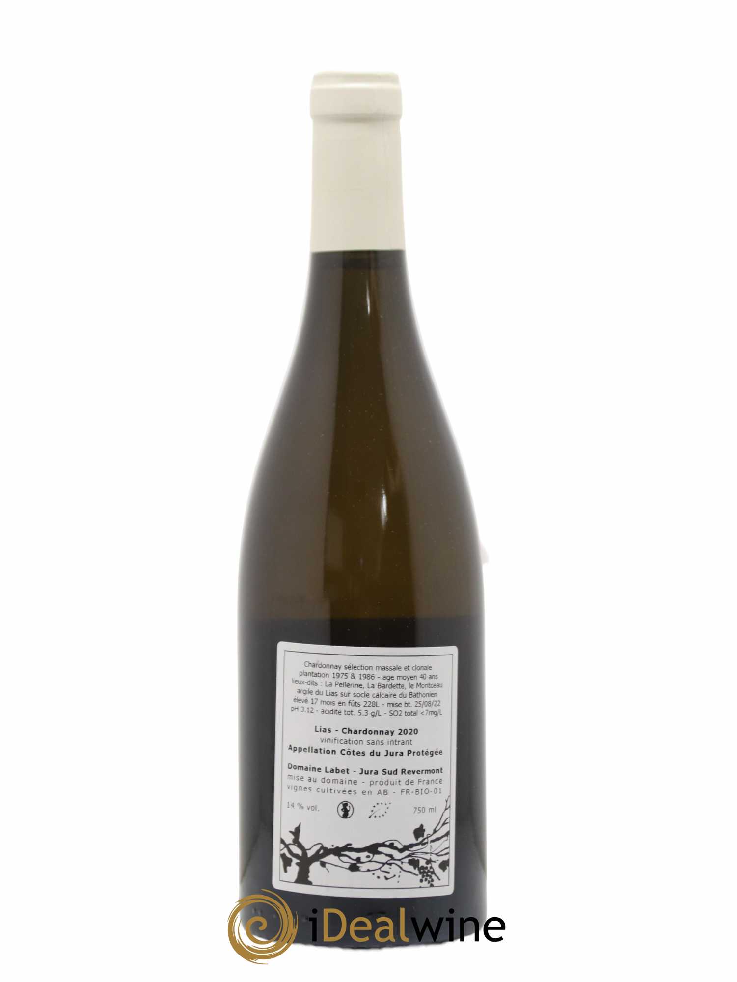 Côtes du Jura Chardonnay Lias Romain - Julien - Charline Labet 2020 - Lot de 1 bouteille - 1