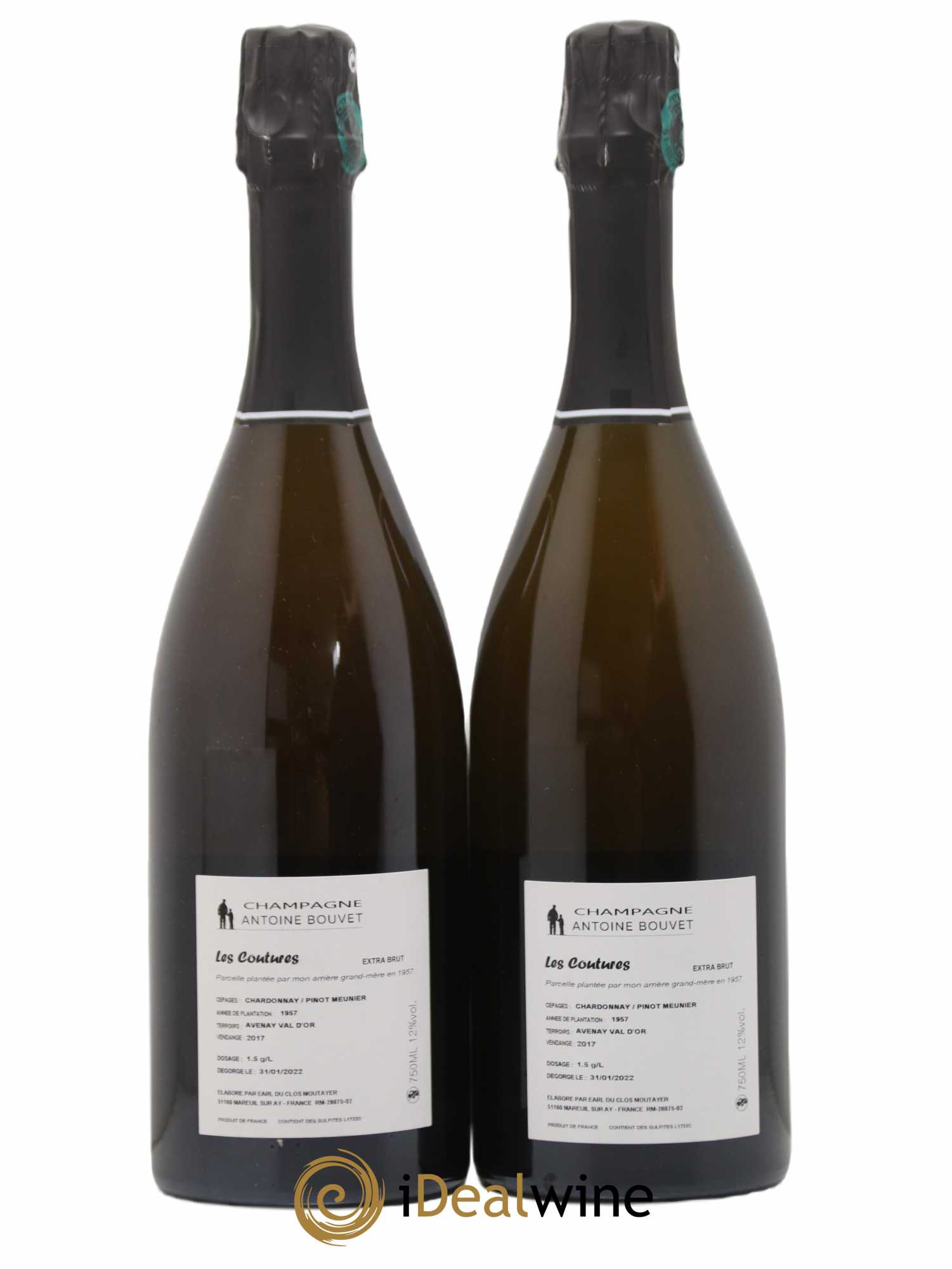 Les Coutures Extra-Brut Antoine Bouvet 2017 - Lot de 2 bouteilles - 1