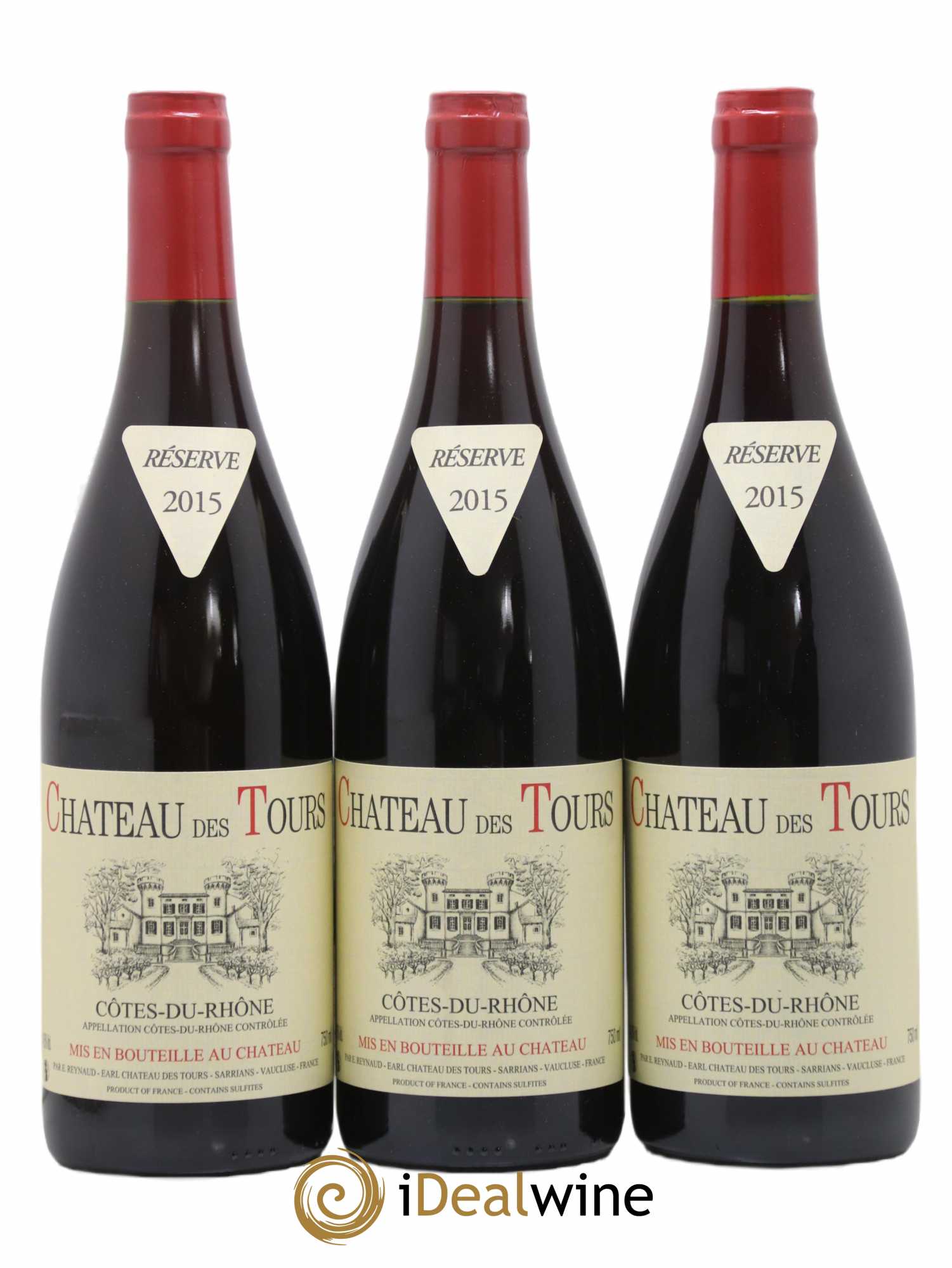 Côtes-du-Rhône Château des Tours Emmanuel Reynaud 2015 - Lot de 3 bouteilles - 0