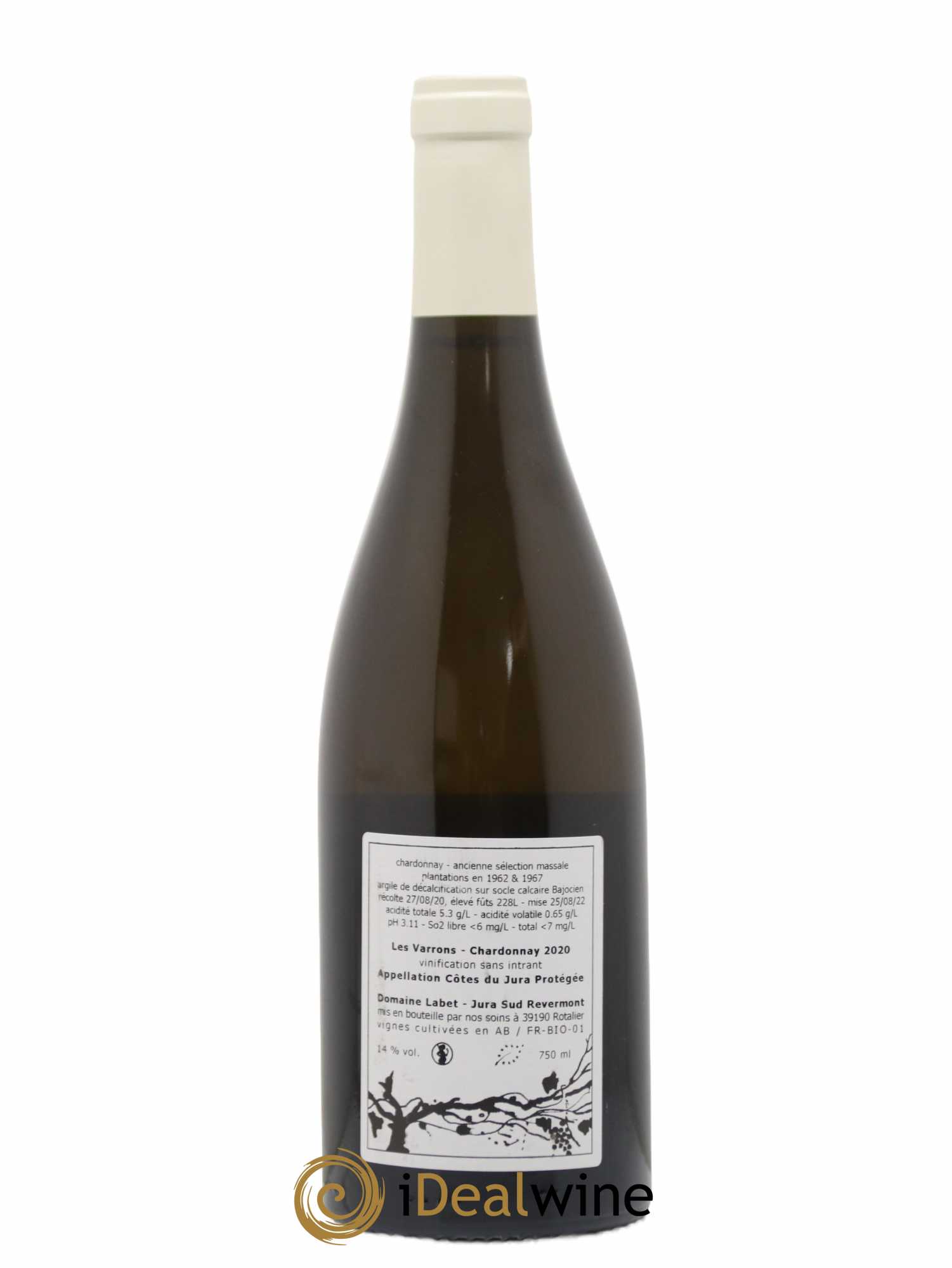 Côtes du Jura Chardonnay Les Varrons Romain - Julien  - Charline Labet 2020 - Lot de 1 bouteille - 1
