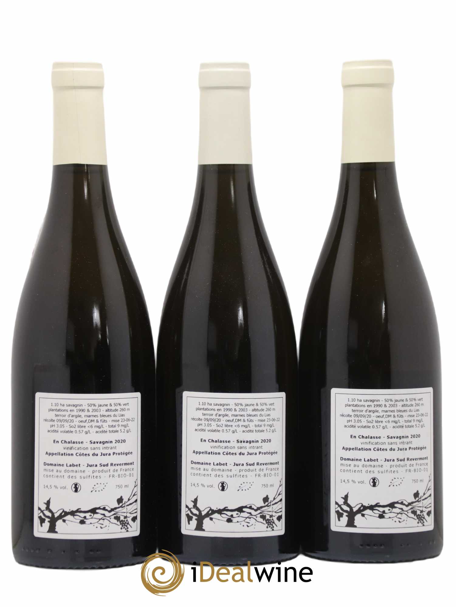 Côtes du Jura Fleur de Savagnin En Chalasse Romain - Julien  - Charline Labet 2020 - Lot de 3 bouteilles - 1
