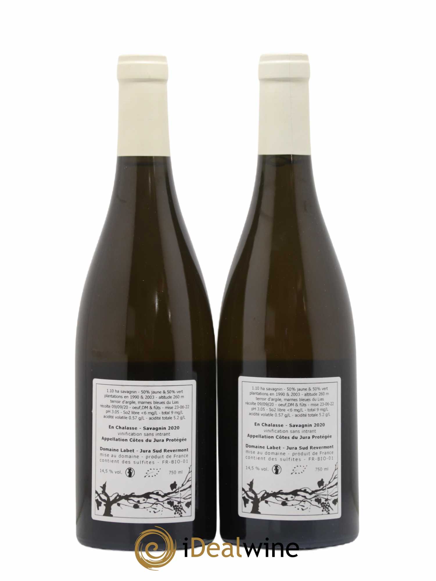 Côtes du Jura Fleur de Savagnin En Chalasse Romain - Julien  - Charline Labet 2020 - Lot de 2 bouteilles - 1