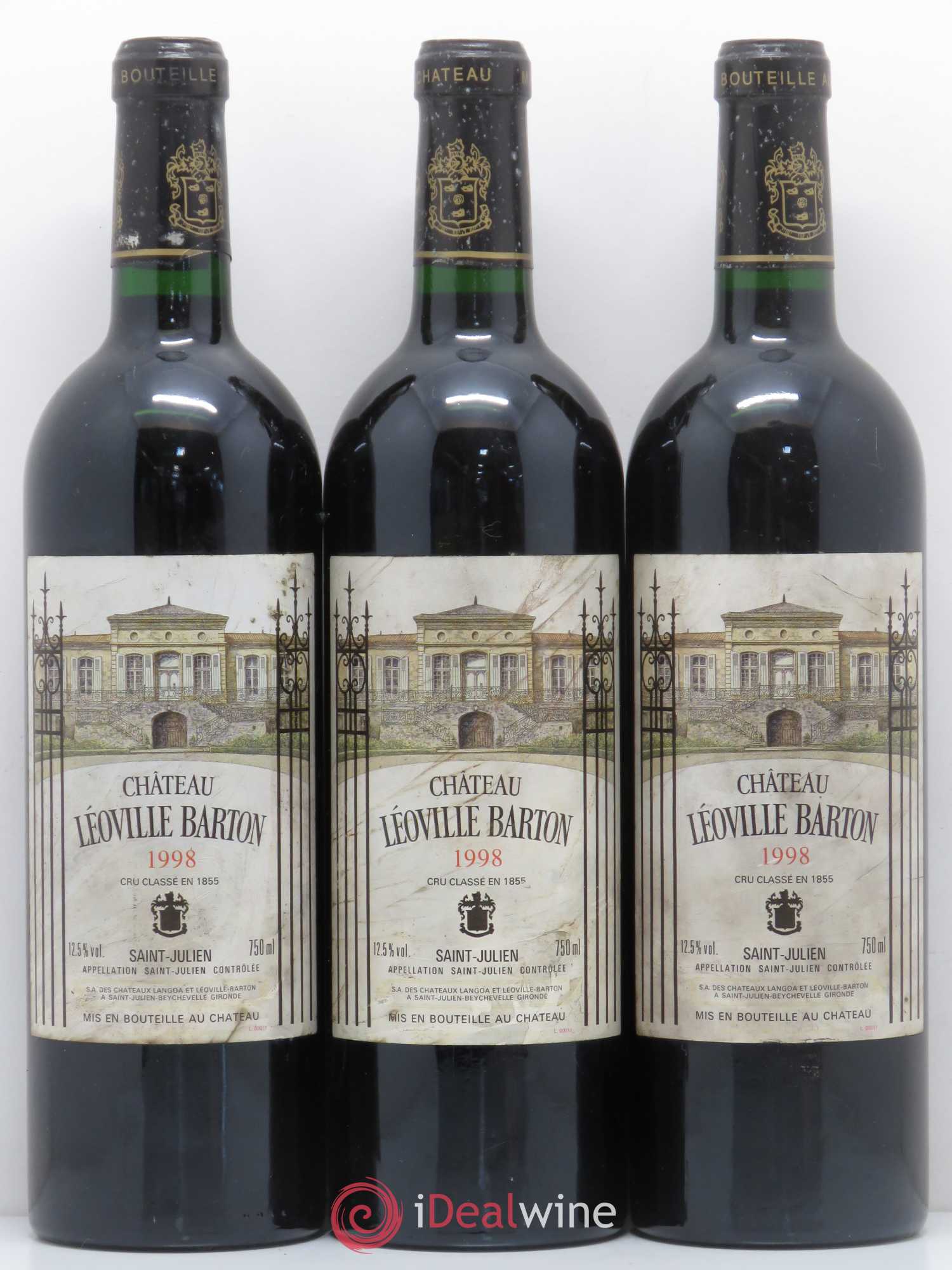Château Léoville Barton 2ème Grand Cru Classé 1998 - Lot de 3 bouteilles - 0