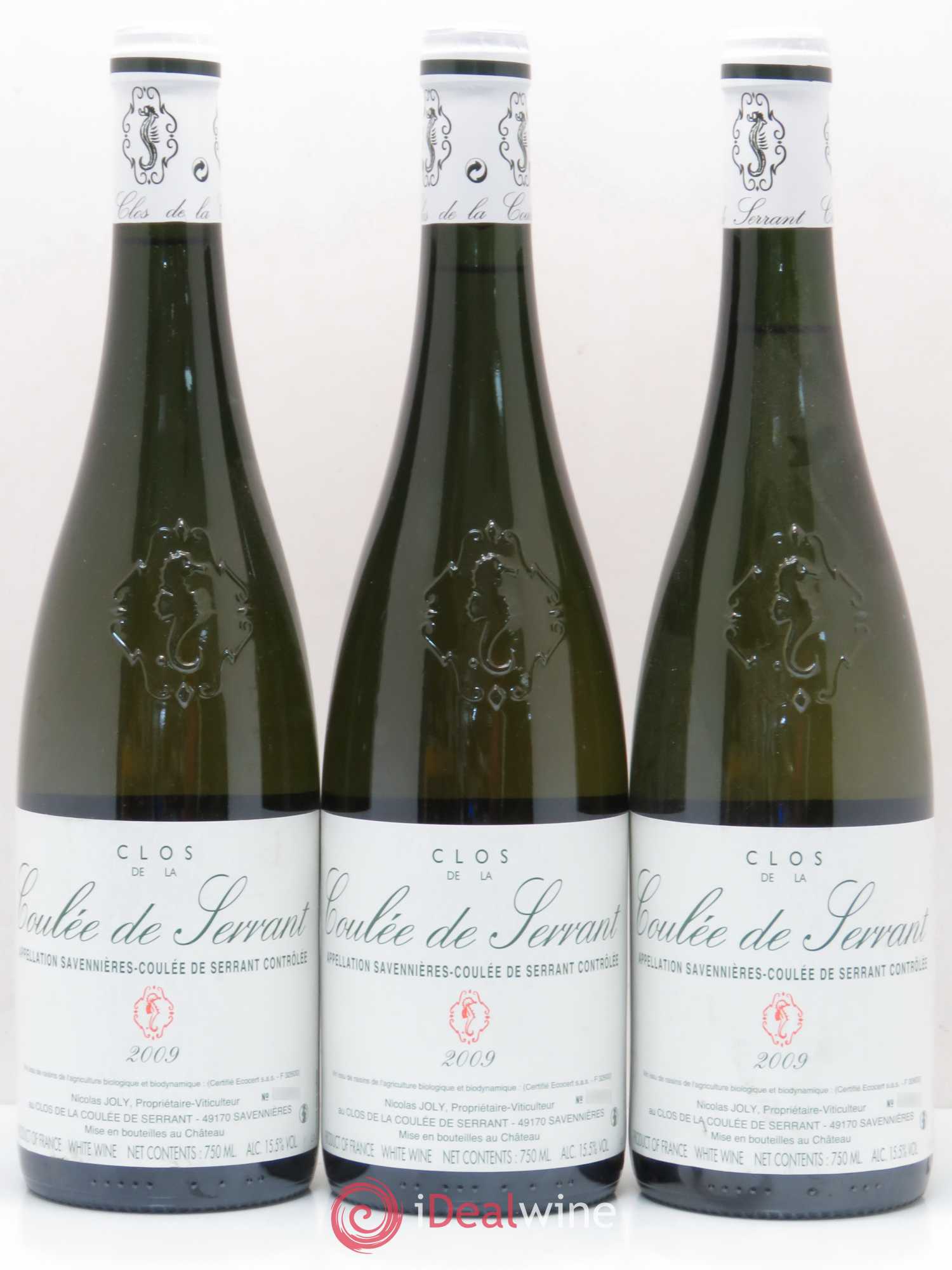 Savennières Clos de la Coulée de Serrant Vignobles de la Coulée de Serrant - Nicolas Joly 2009 - Lot de 3 bouteilles - 0