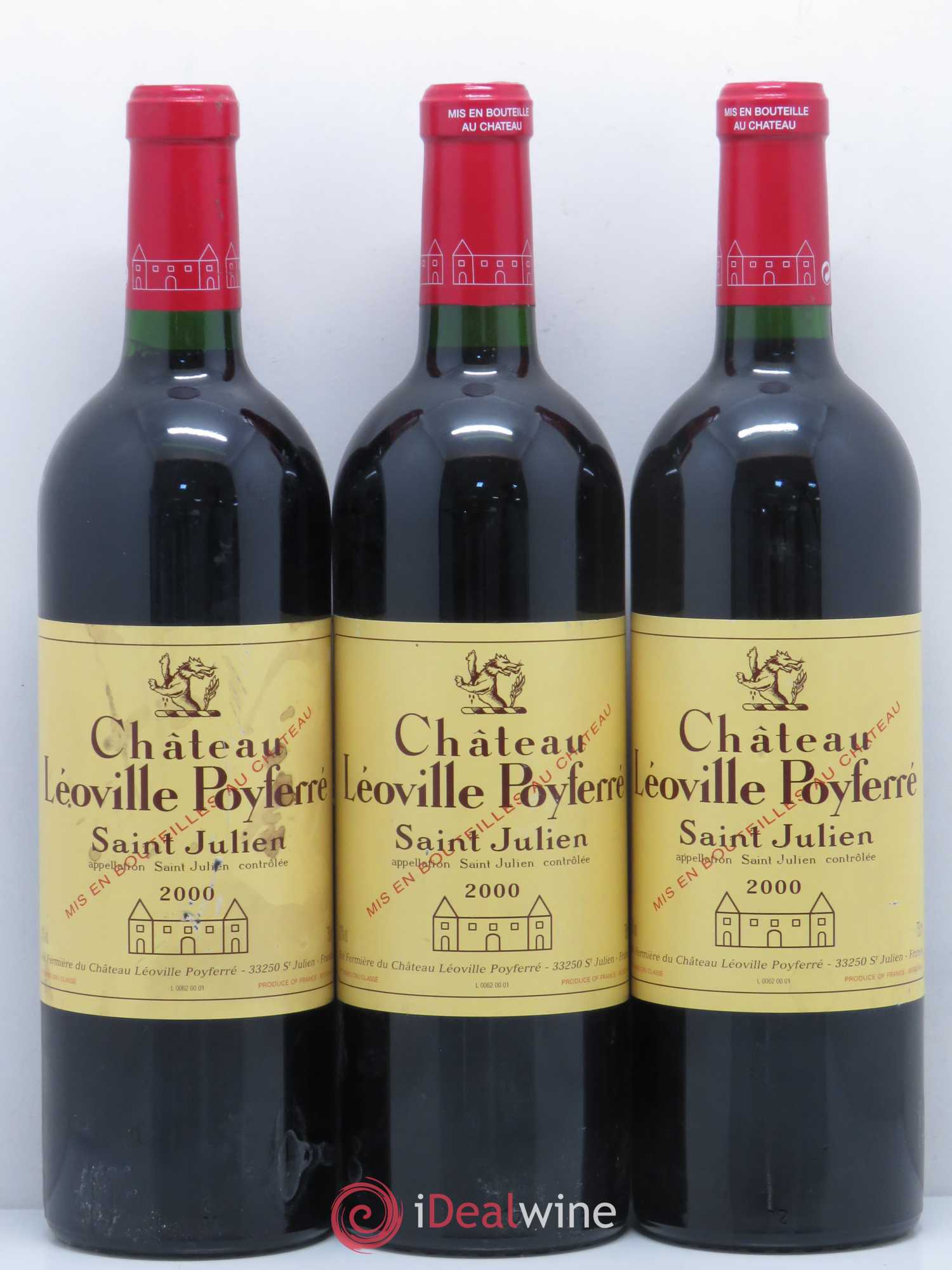 Château Léoville Poyferré 2ème Grand Cru Classé 2000 - Lot de 3 bouteilles - 0