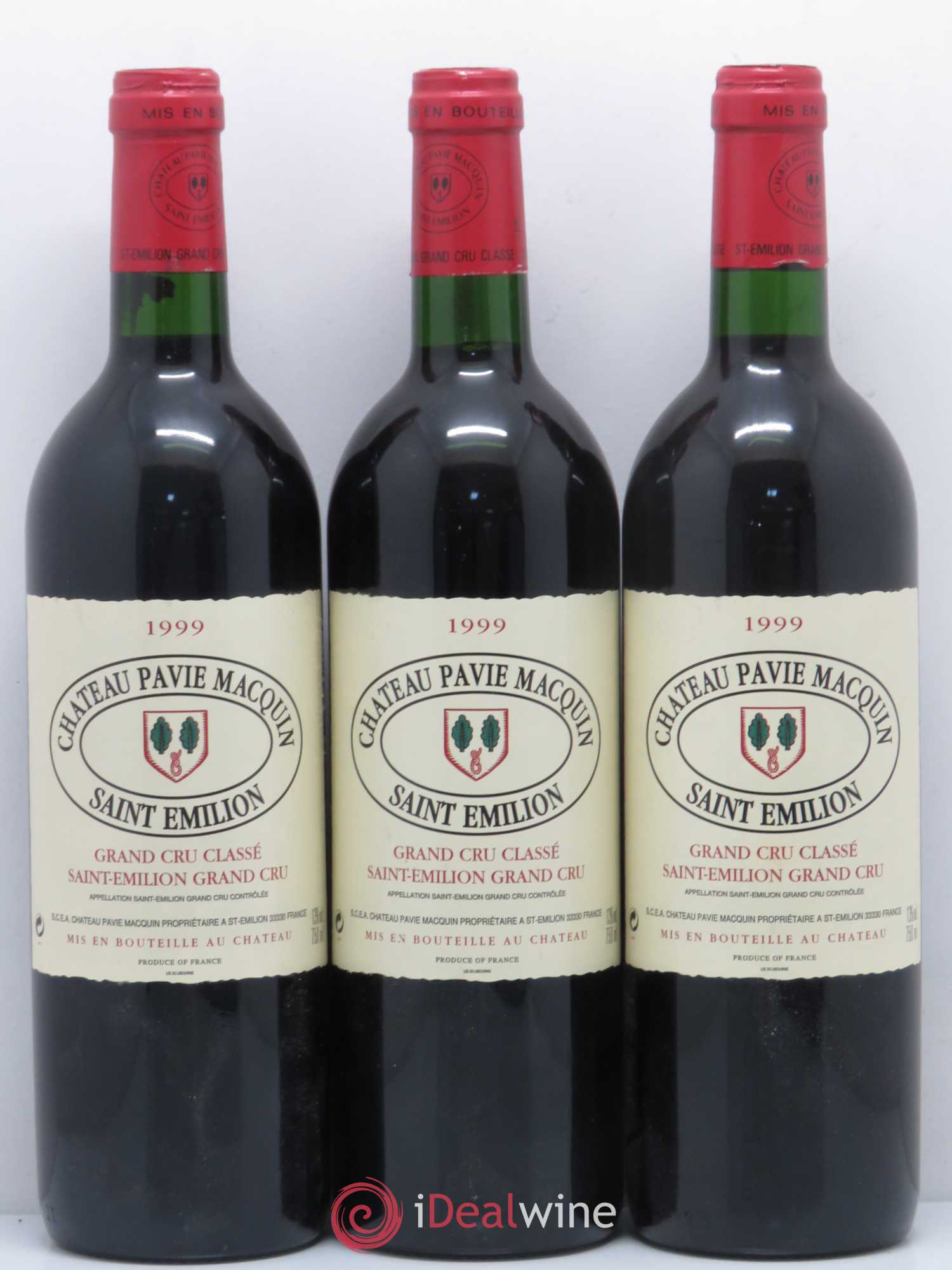 Château Pavie Macquin 1er Grand Cru Classé B 1999 - Lot de 3 bouteilles - 0