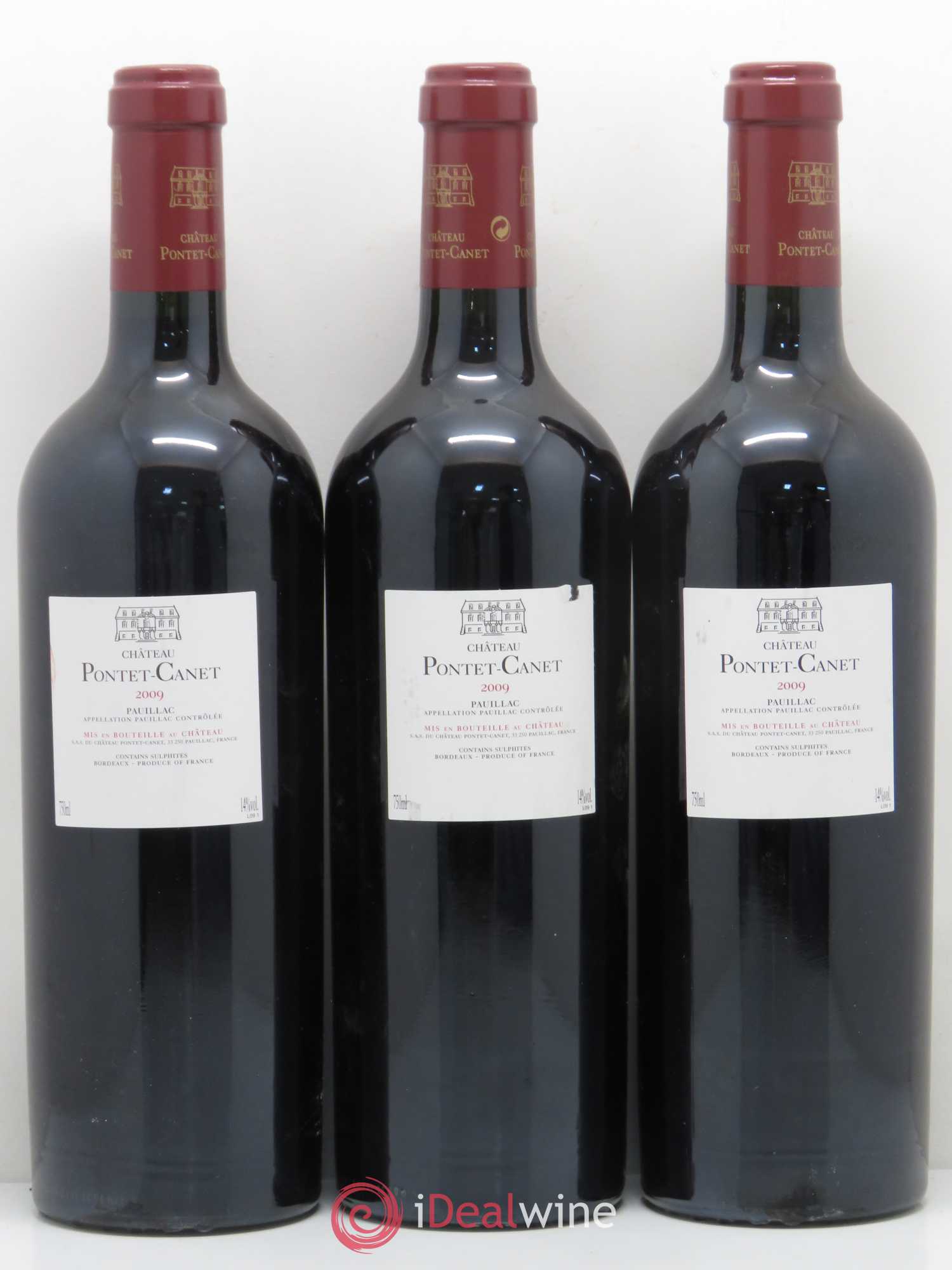 Château Pontet Canet 5ème Grand Cru Classé 2009 - Lot de 3 bouteilles - 1