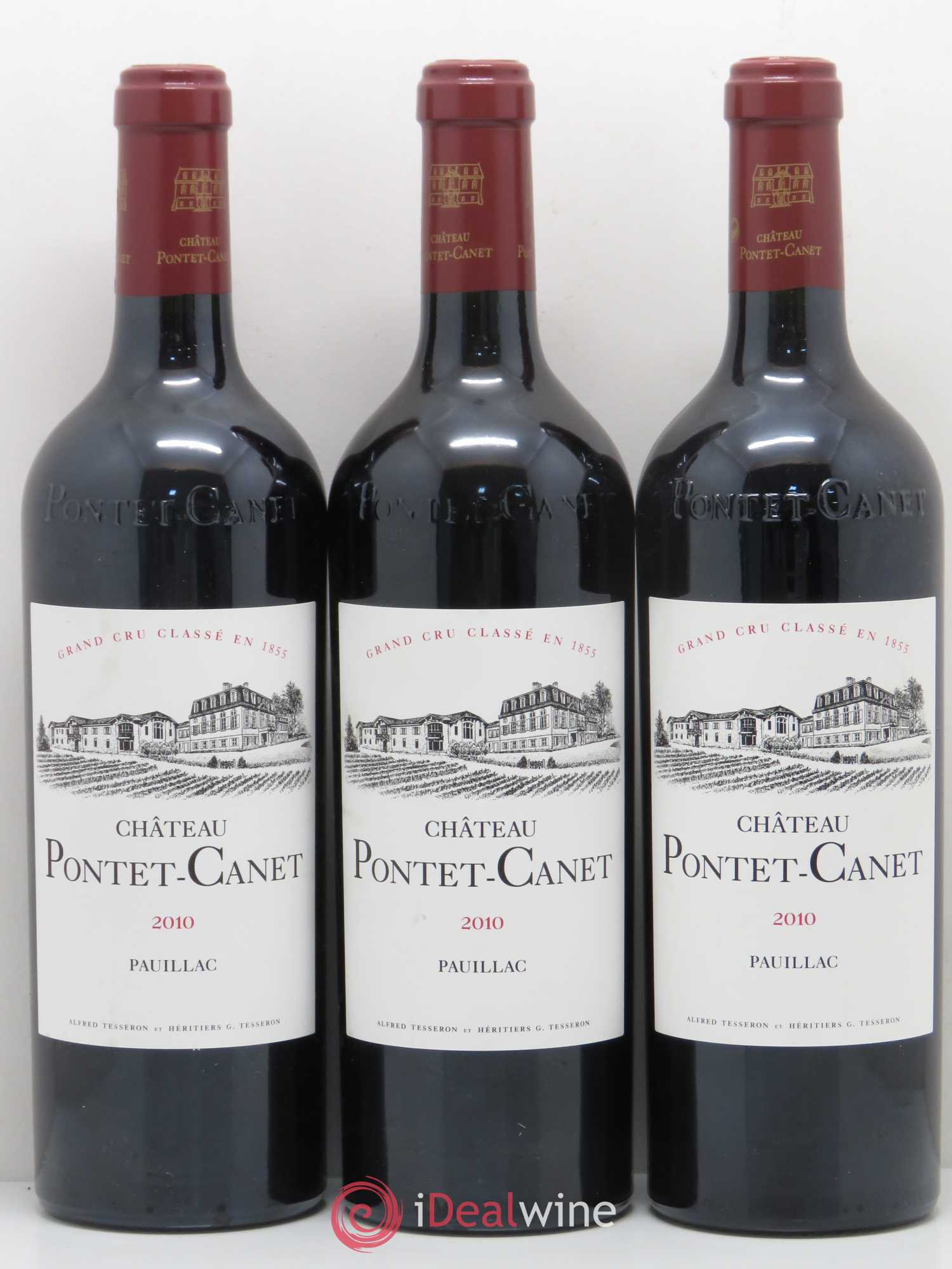 Château Pontet Canet 5ème Grand Cru Classé 2010 - Lot de 3 bouteilles - 0