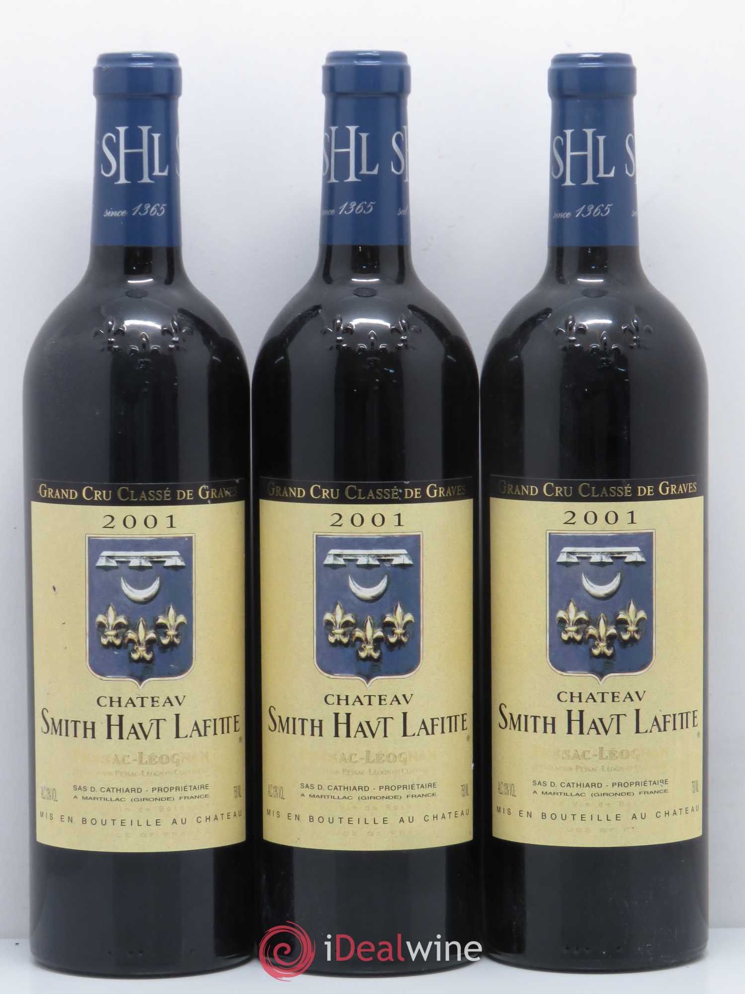 Château Smith Haut Lafitte Cru Classé de Graves 2001 - Lot de 3 bouteilles - 0