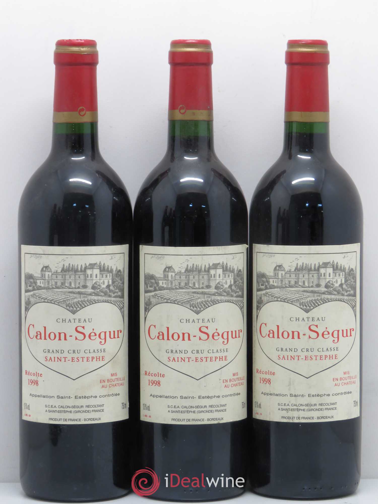 Château Calon Ségur 3ème Grand Cru Classé 1998 - Lot de 6 bouteilles - 1