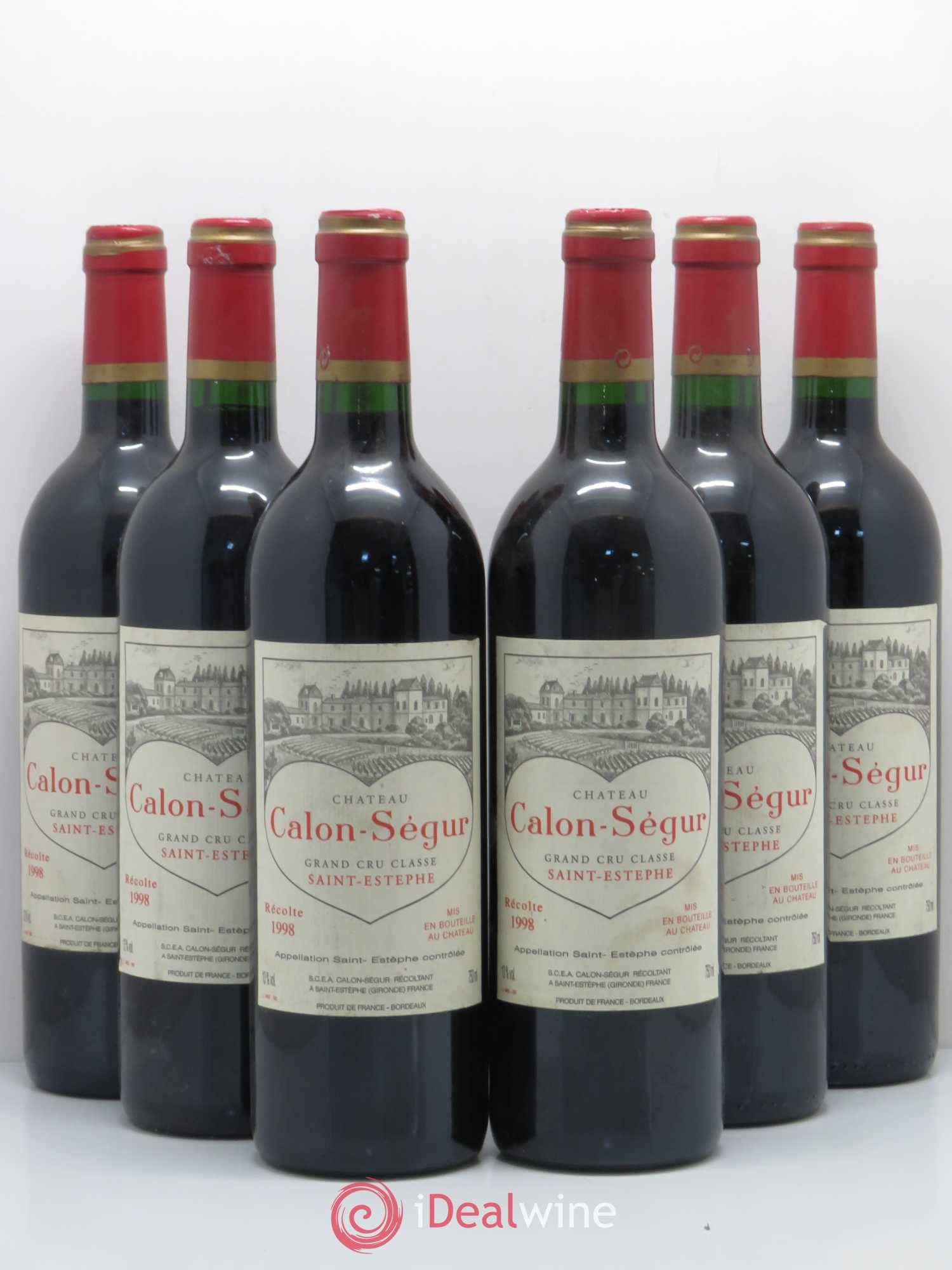 Château Calon Ségur 3ème Grand Cru Classé 1998 - Lot de 6 bouteilles - 0