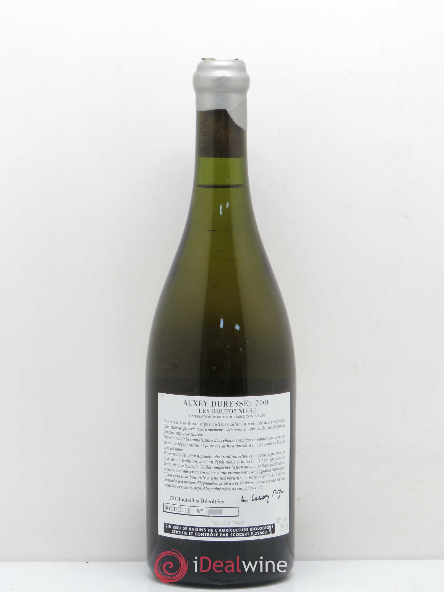 Auxey-Duresses Les Boutonniers d'Auvenay (Domaine) 2000 - Lot de 1 bouteille - 1