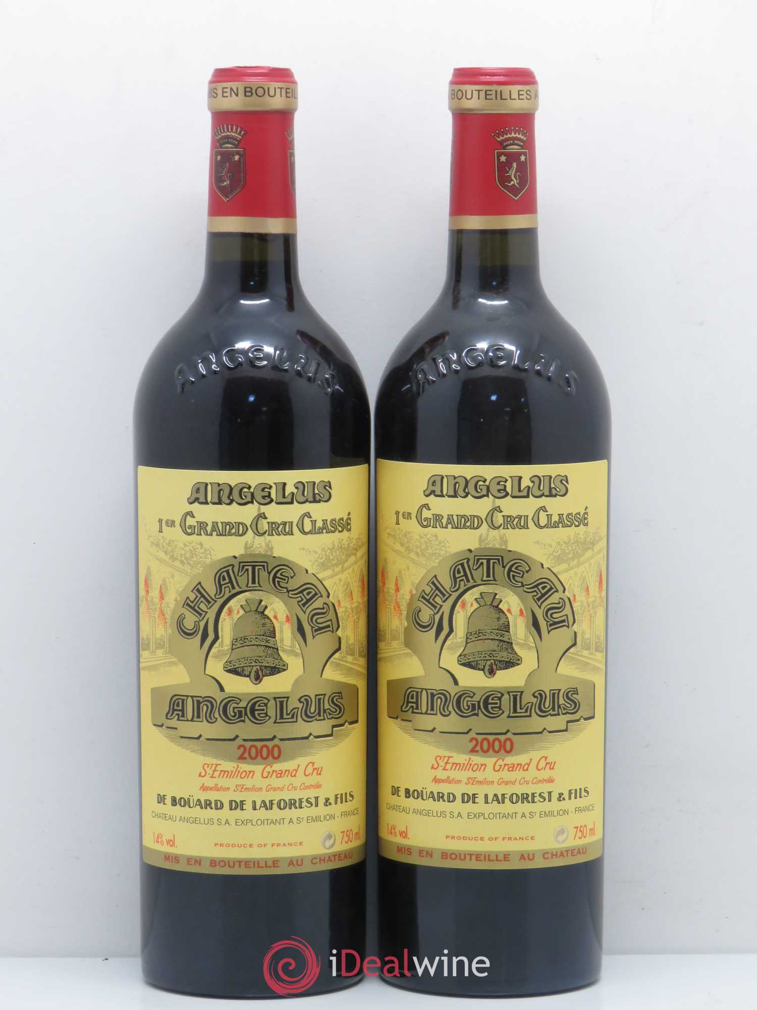 Château Angélus 1er Grand Cru Classé A 2000 - Lot de 2 bouteilles - 0