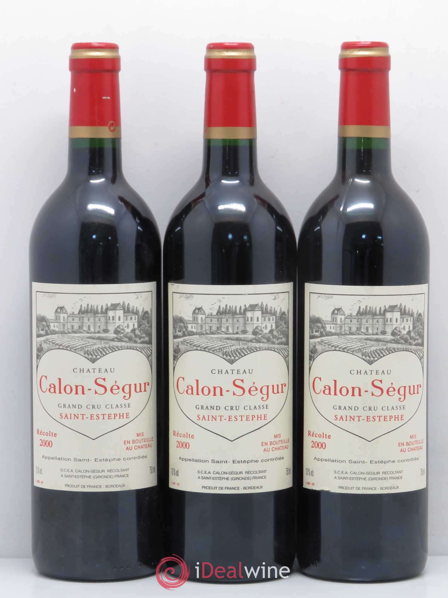 Château Calon Ségur 3ème Grand Cru Classé 2000 - Lot de 3 bouteilles - 0