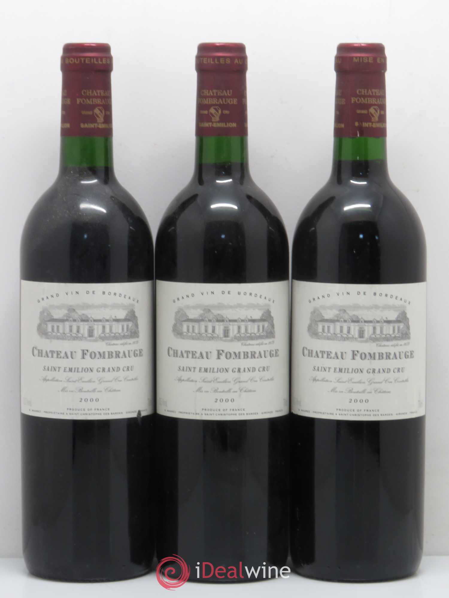 Château Fombrauge Grand Cru Classé 2000 - Lot de 3 bouteilles - 0