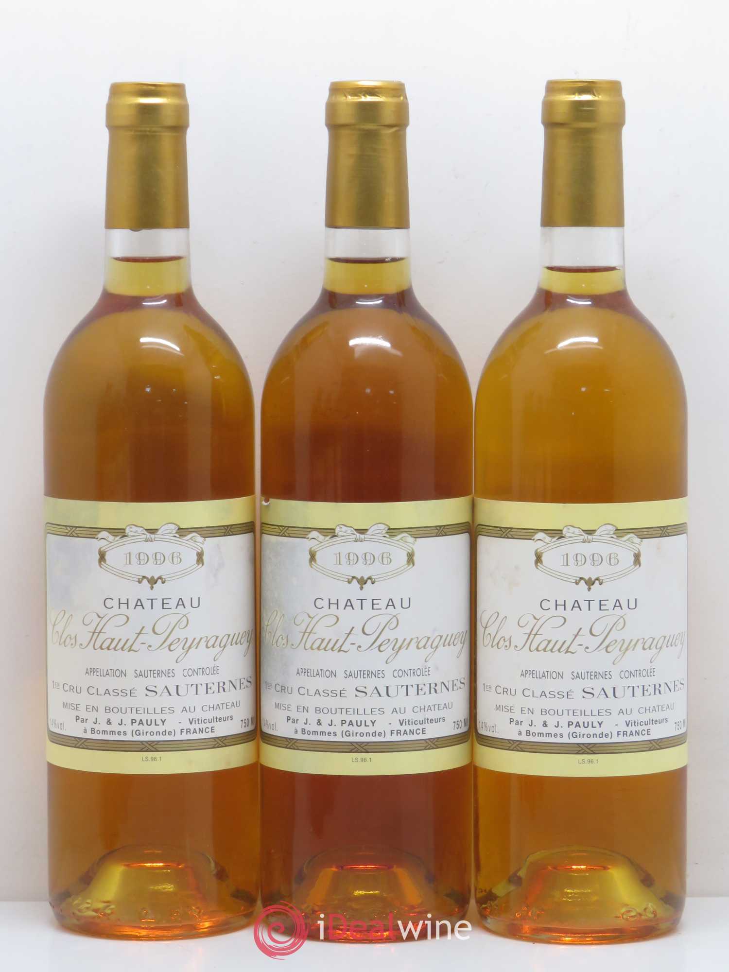 Clos Haut-Peyraguey 1er Grand Cru Classé 1996 - Lotto di 6 bottiglie - 1