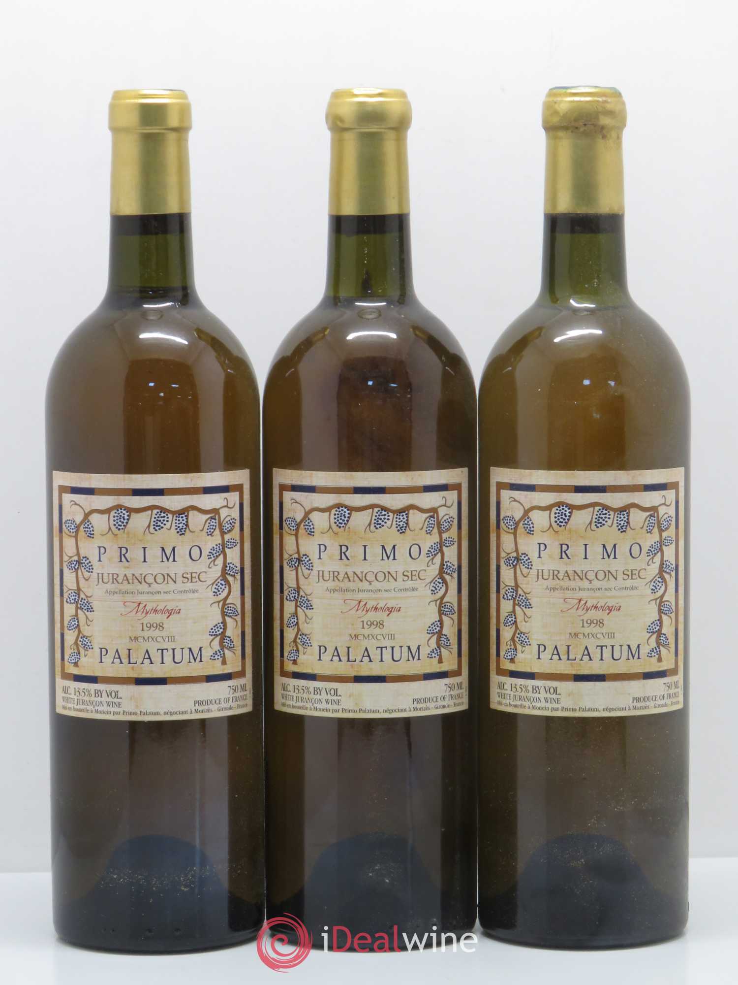 Jurançon Mythologia Primo Palatum (sans prix de réserve) 1998 - Posten von 3 Flaschen - 0
