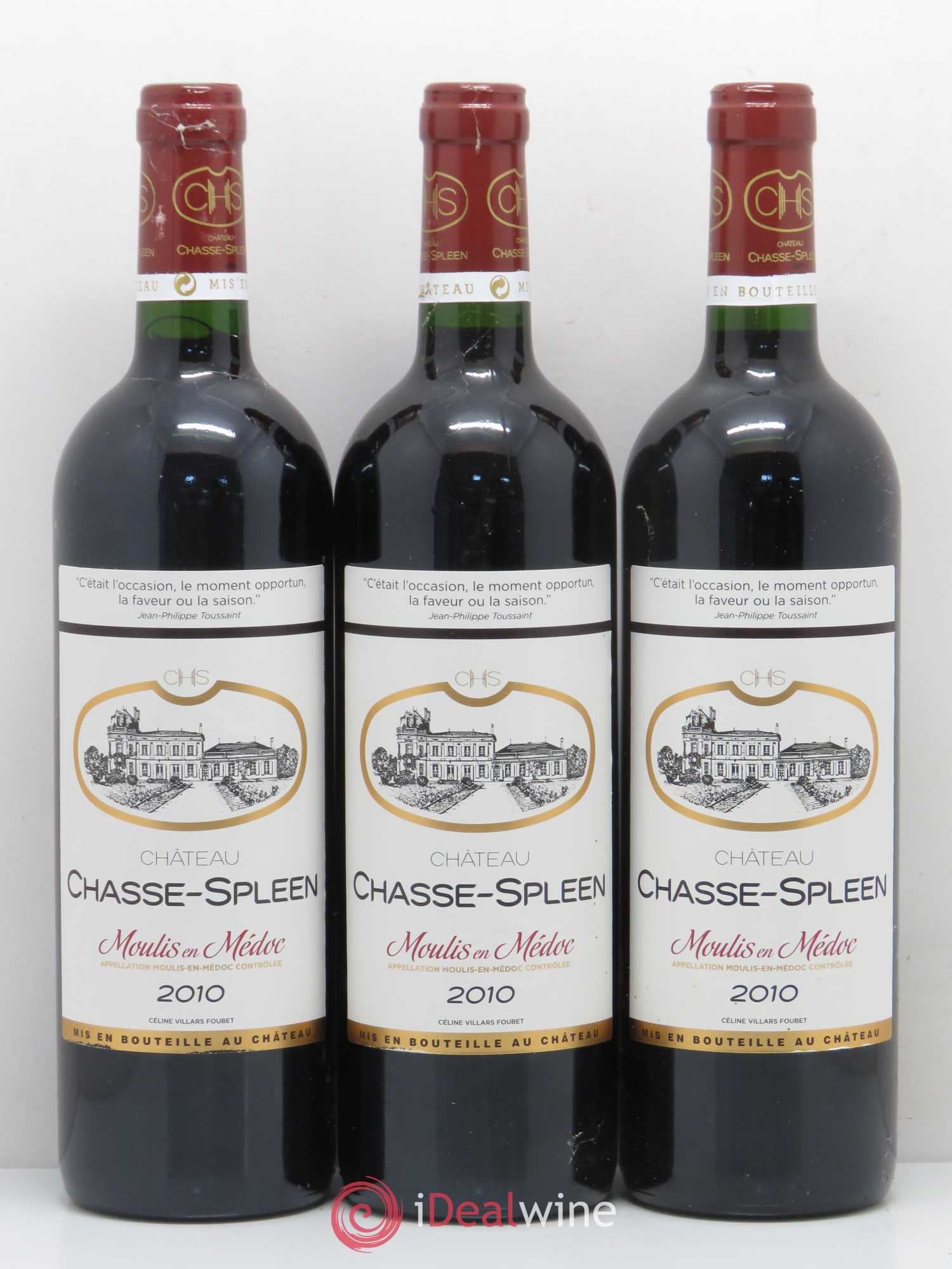 Château Chasse Spleen 2010 - Lot de 3 bouteilles - 0