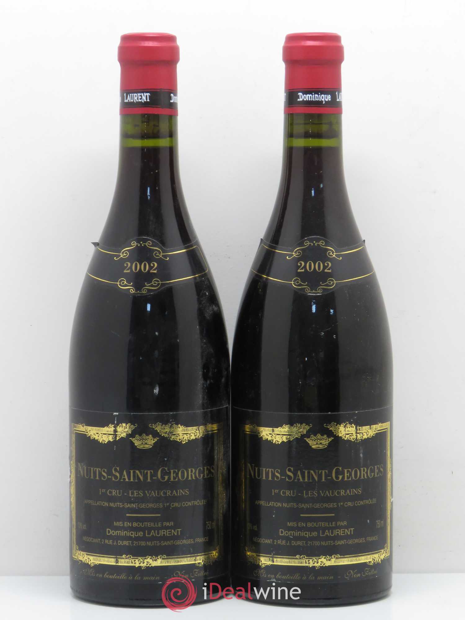 Nuits-Saint-Georges 1er Cru Les Vaucrains Dominique Laurent 2002 - Lot de 2 bouteilles - 0