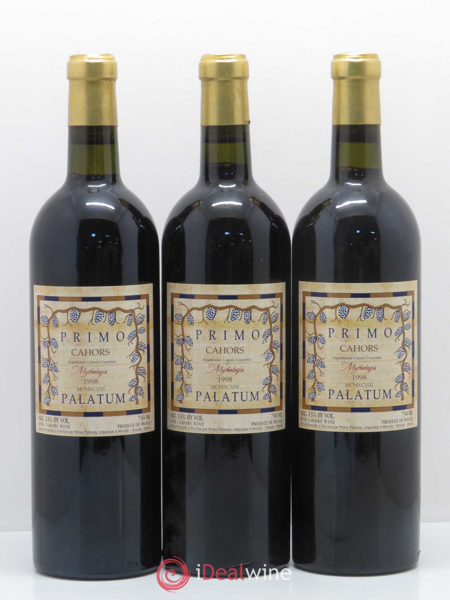 Cahors Mythologia Primo Palatum 1998 - Posten von 6 Flaschen - 2