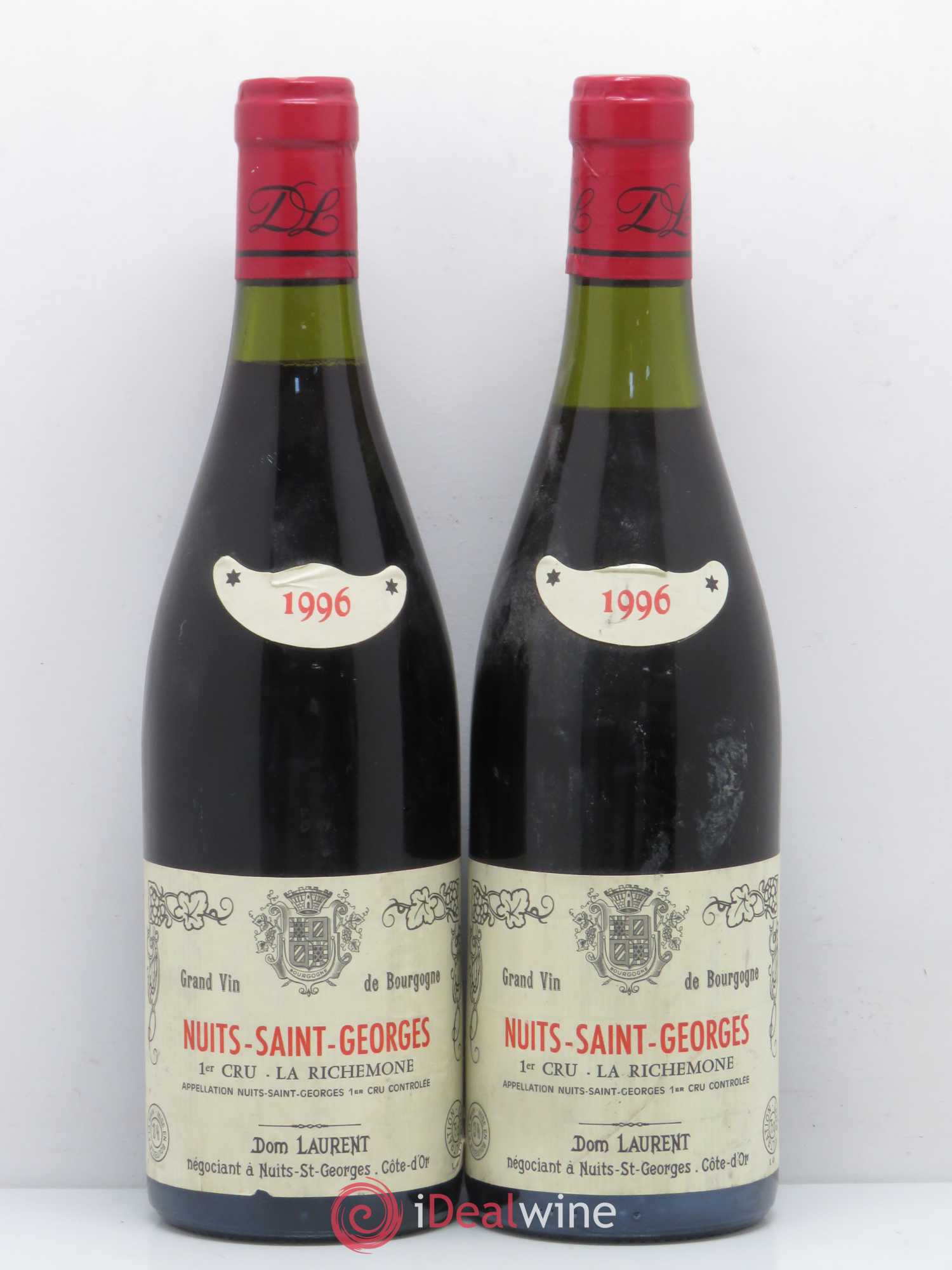 Nuits-Saint-Georges 1er Cru La Richemone Dominique Laurent 1996 - Lot de 2 bouteilles - 0