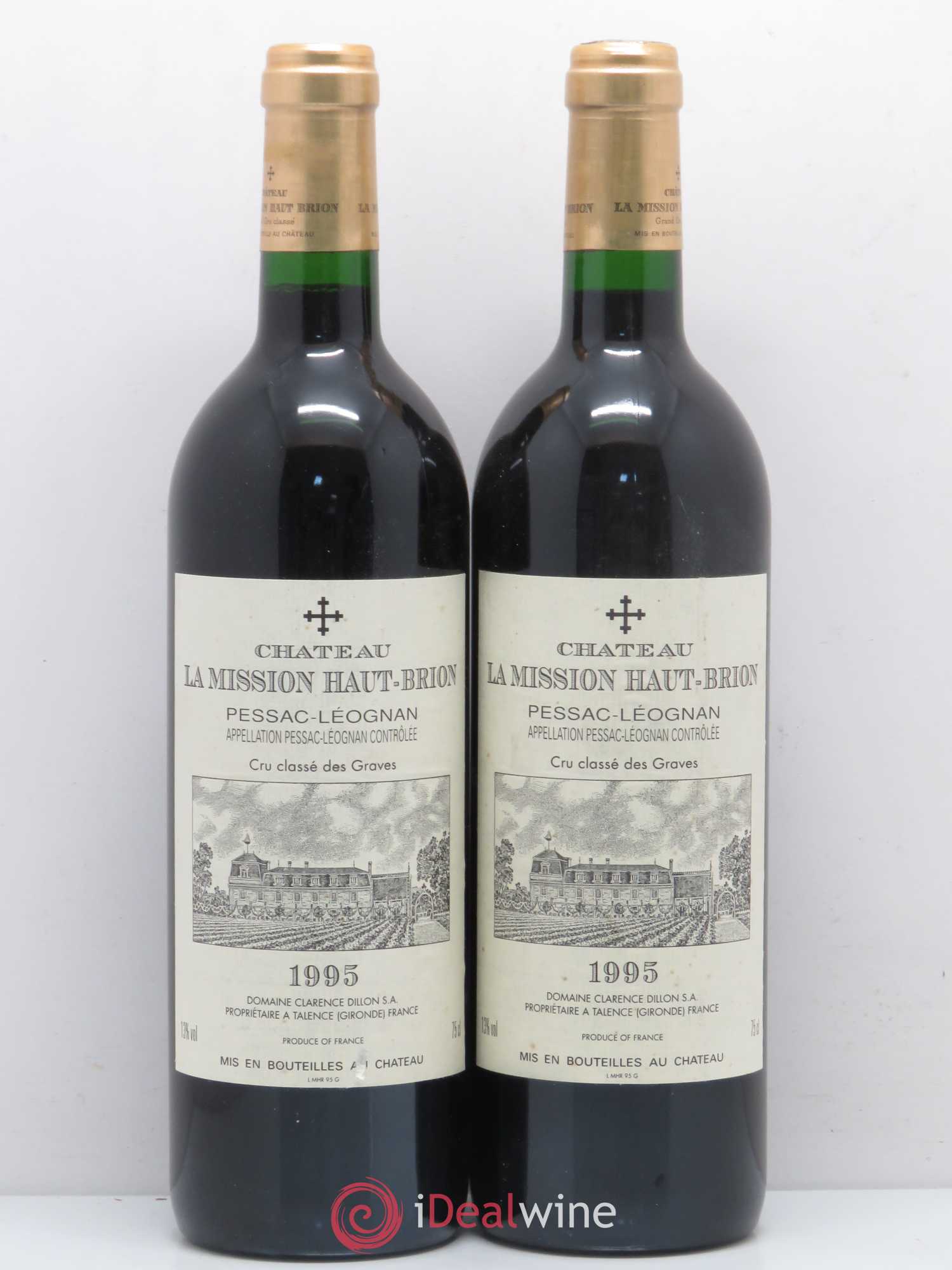 Château la Mission Haut-Brion Cru Classé de Graves 1995 - Lot de 2 bouteilles - 0