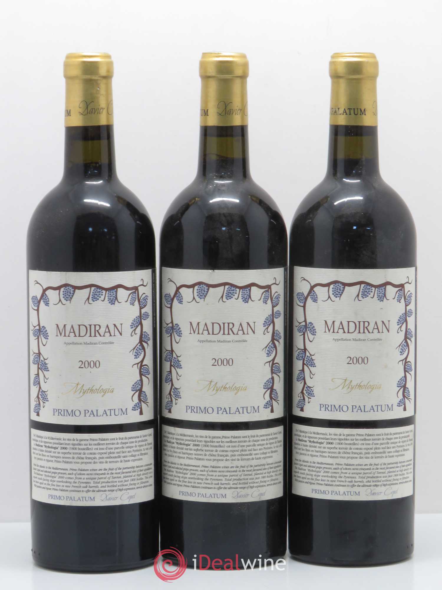 Madiran Mythologia Primo Palatum (sans prix de réserve) 2000 - Posten von 3 Flaschen - 0