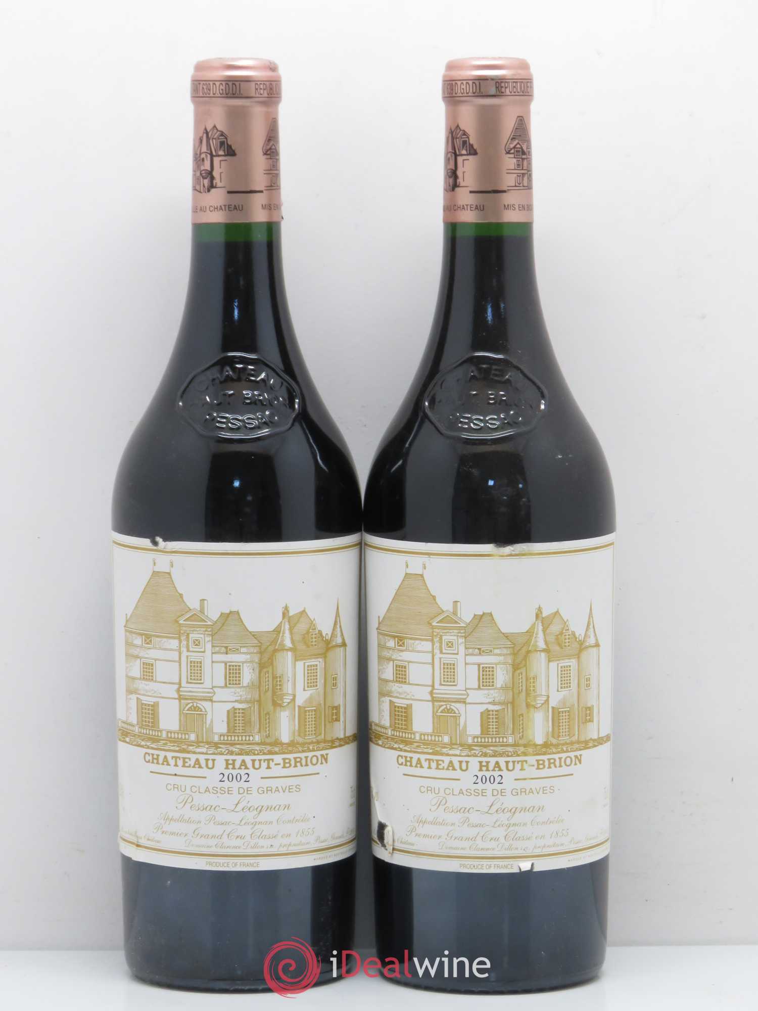 Château Haut Brion 1er Grand Cru Classé 2002 - Lot de 2 bouteilles - 0