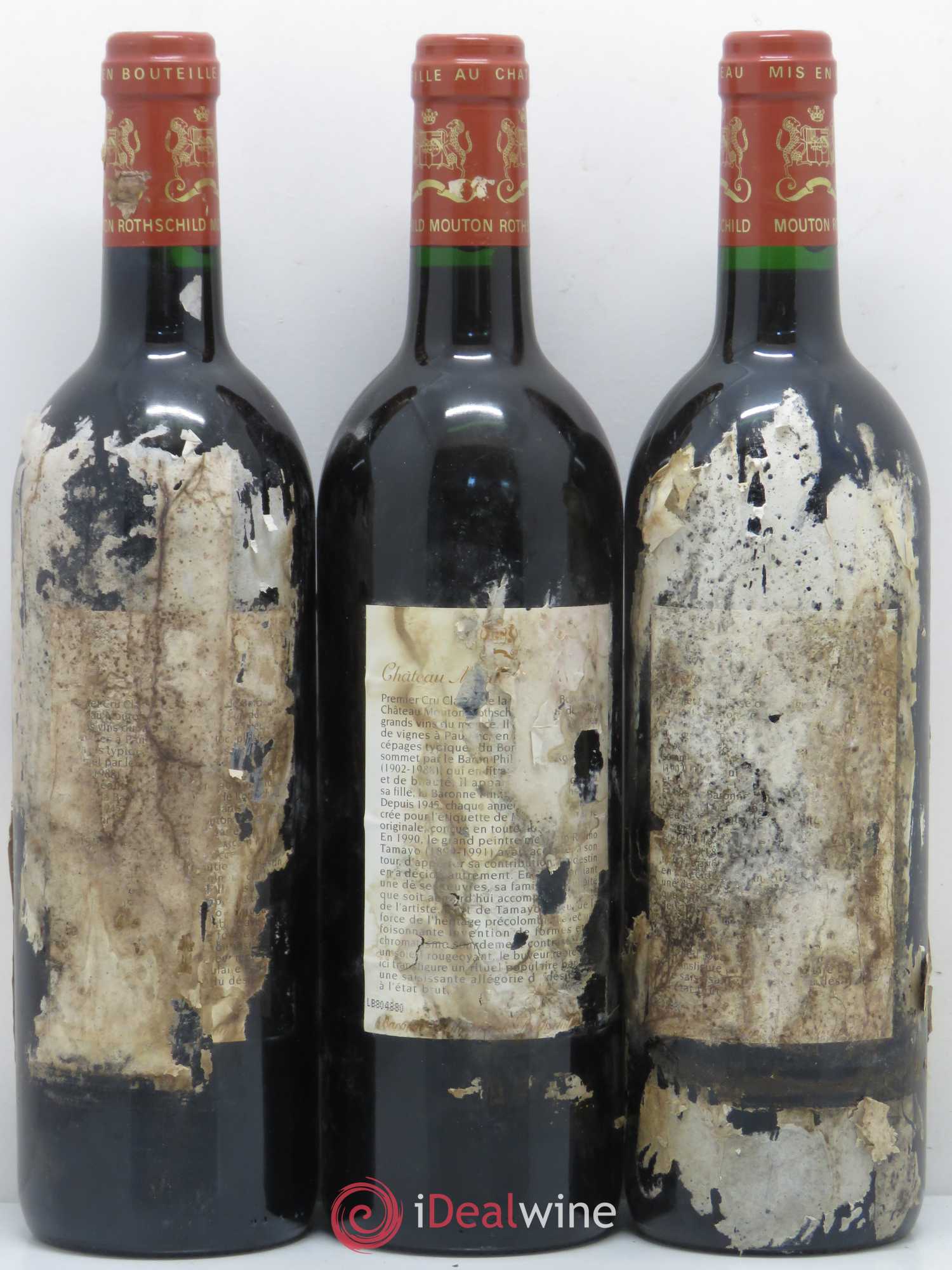 Château Mouton Rothschild 1er Grand Cru Classé 1998 - Lot de 3 bouteilles - 1
