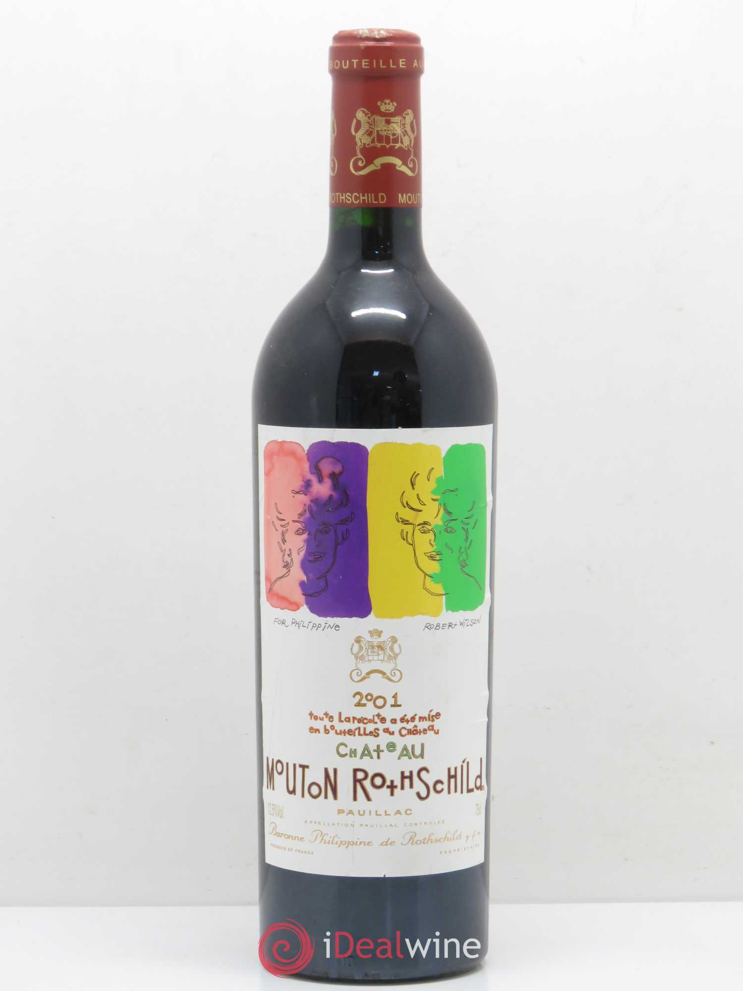 Château Mouton Rothschild 1er Grand Cru Classé 2001 - Lot de 1 bouteille - 0