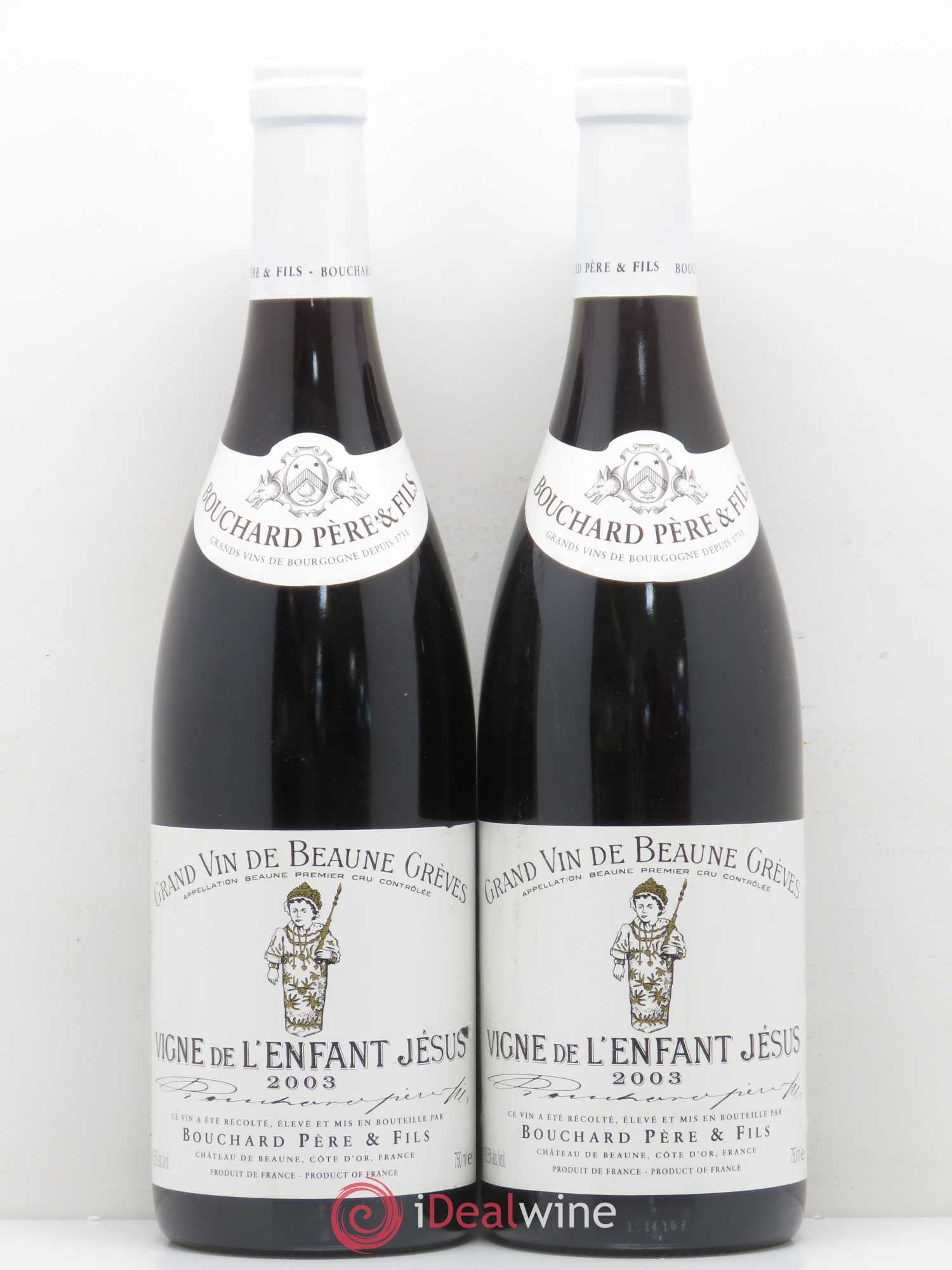 Beaune 1er Cru Grèves - Vigne de l'Enfant Jésus Bouchard Père & Fils 2003 - Lot de 2 bouteilles - 0