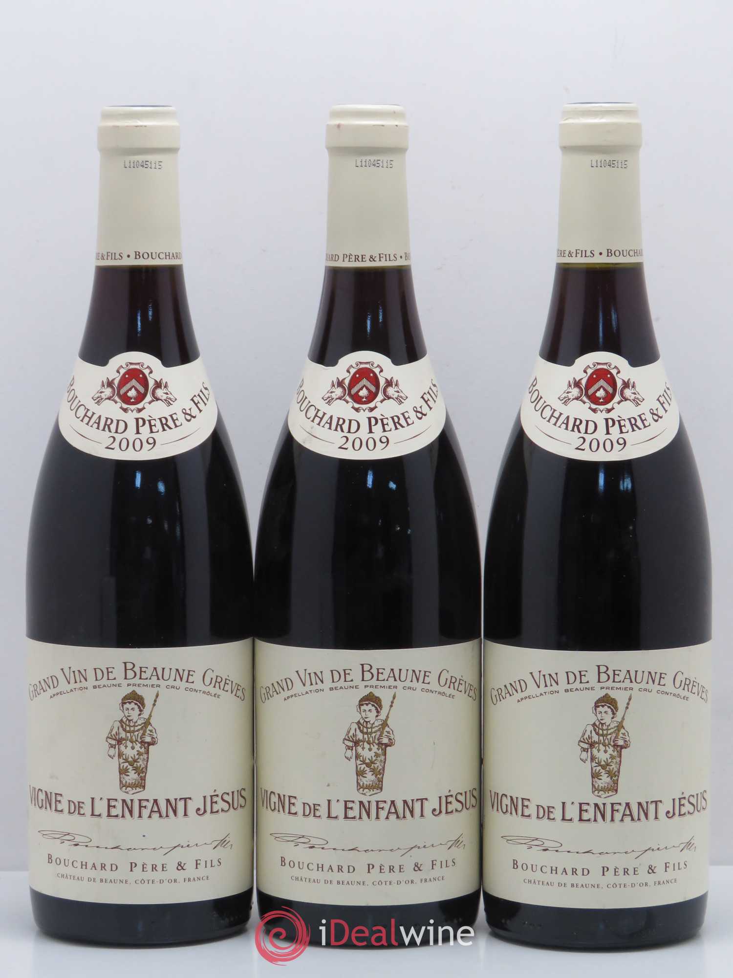 Beaune 1er Cru Grèves - Vigne de l'Enfant Jésus Bouchard Père & Fils 2009 - Lot de 3 bouteilles - 0
