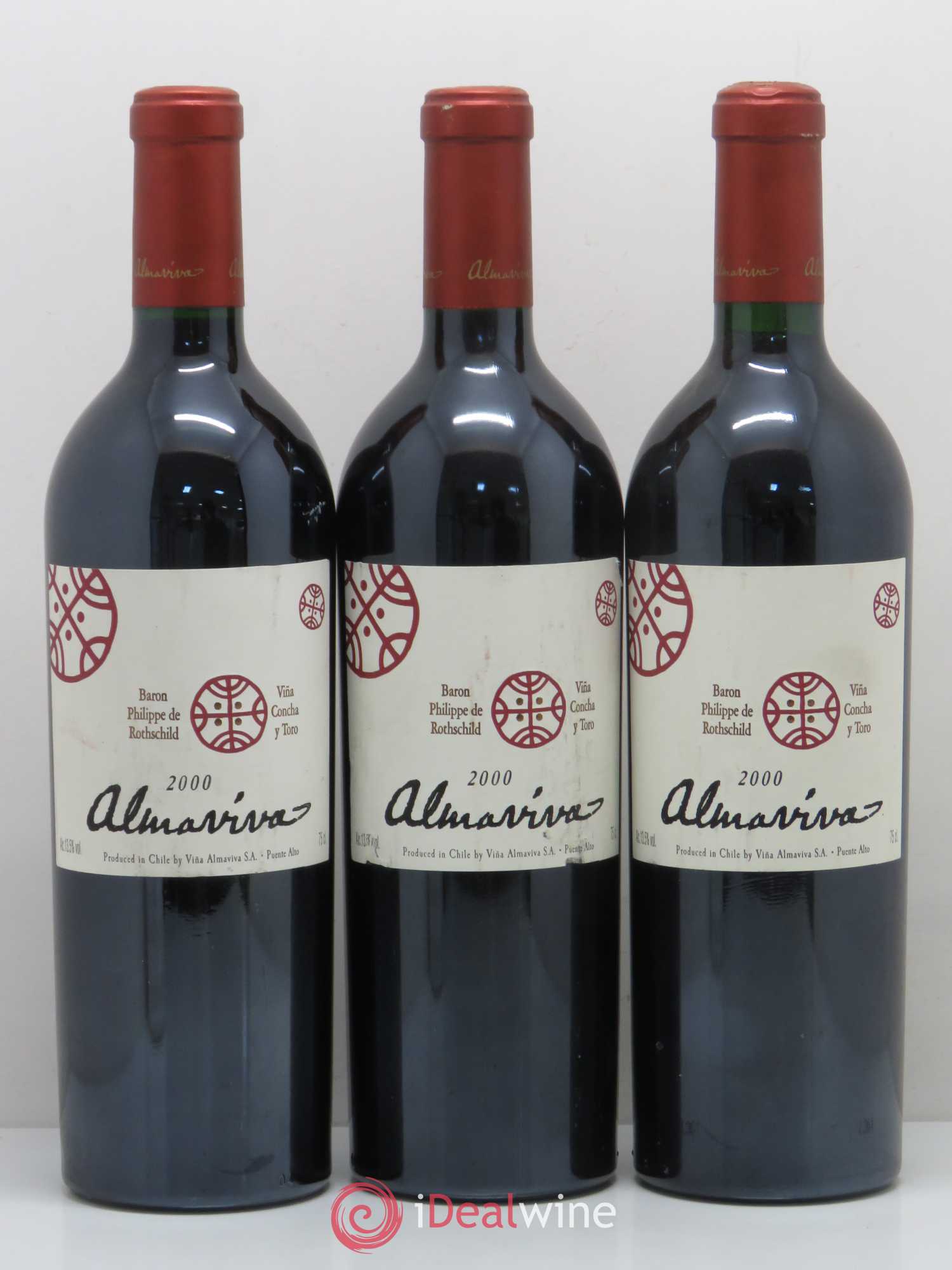 Chili Almaviva Baron P. de Rothschild Concha y Toro 2000 - Lot de 3 bouteilles - 0