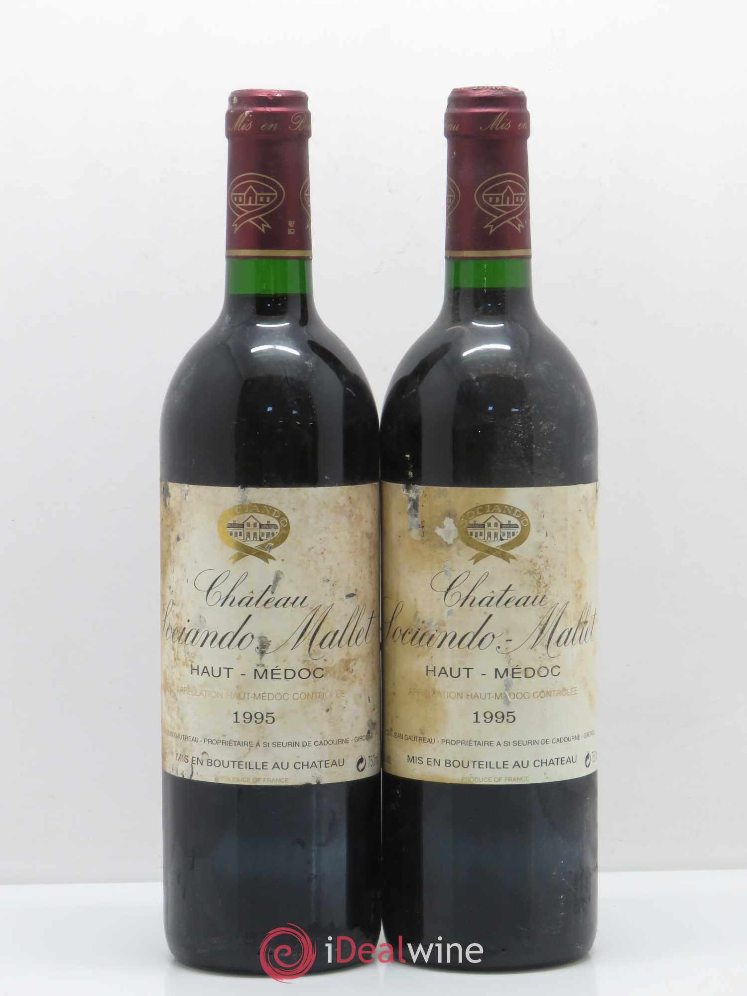Château Sociando Mallet 1995 - Lot de 2 bouteilles - 0