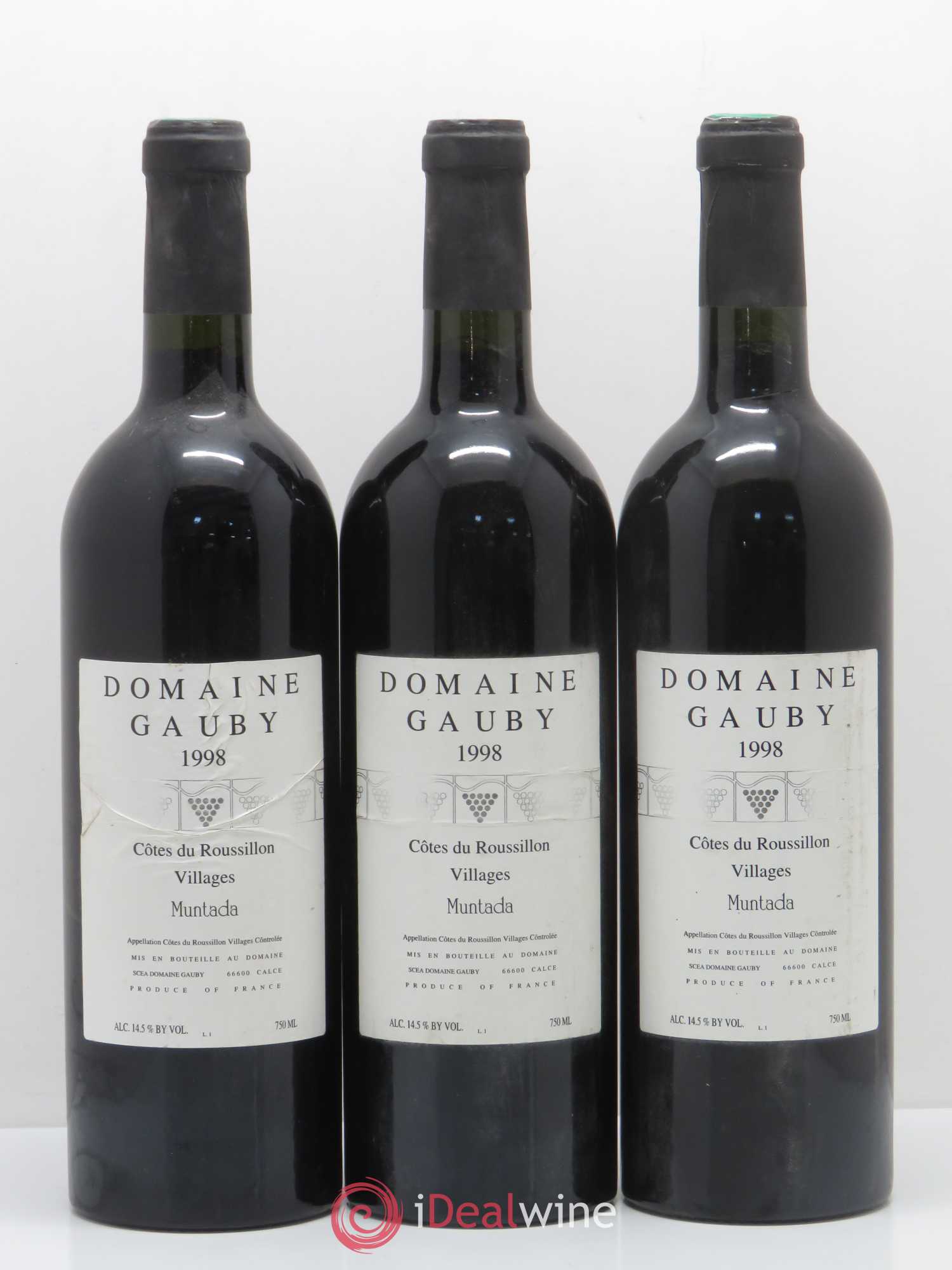 Côtes Catalanes (anciennement Côtes du Roussillon Villages) La Muntada Gauby (Domaine) 1998 - Lot de 3 bouteilles - 0