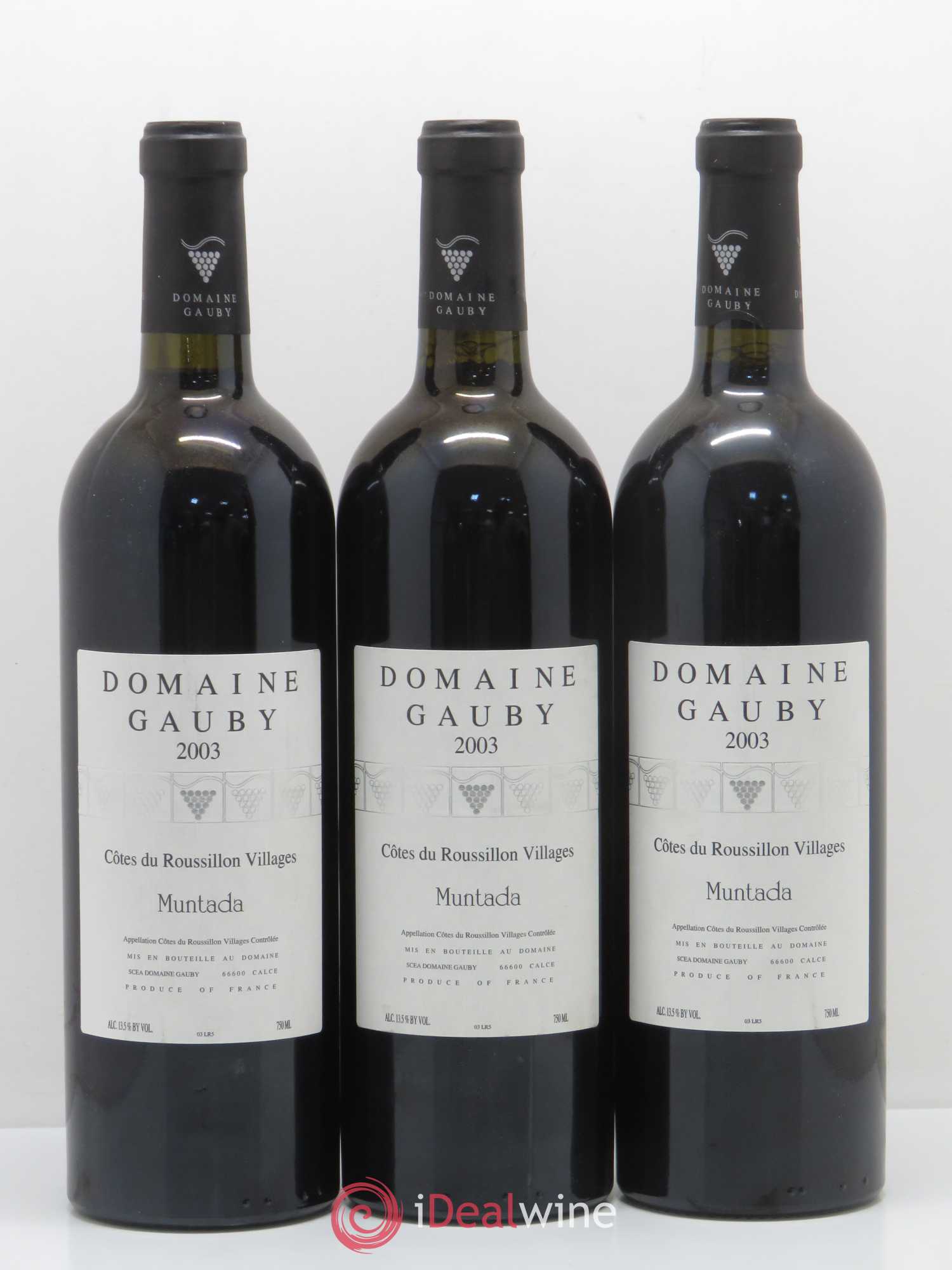 Côtes Catalanes (anciennement Côtes du Roussillon Villages) La Muntada Gauby (Domaine) 2003 - Lot de 3 bouteilles - 0